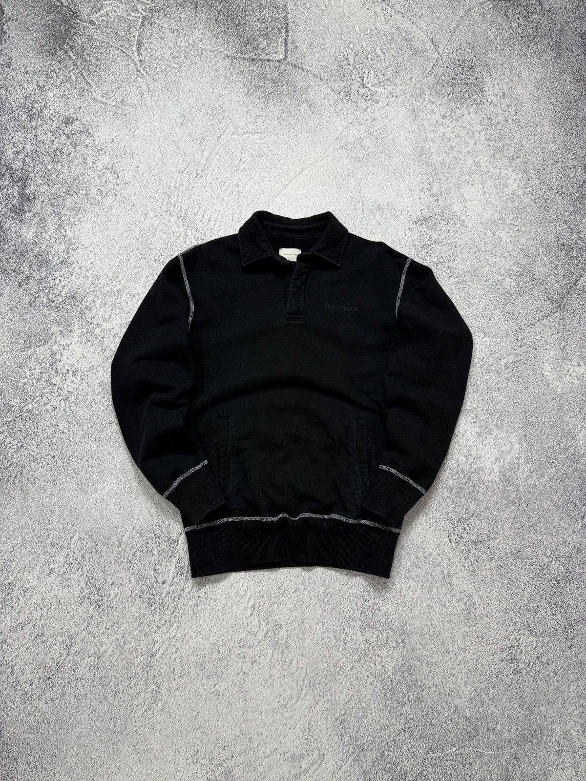 Aime Leon Dore Rugby Longsleeve Shirt 'Jet Black' Sweatshirt