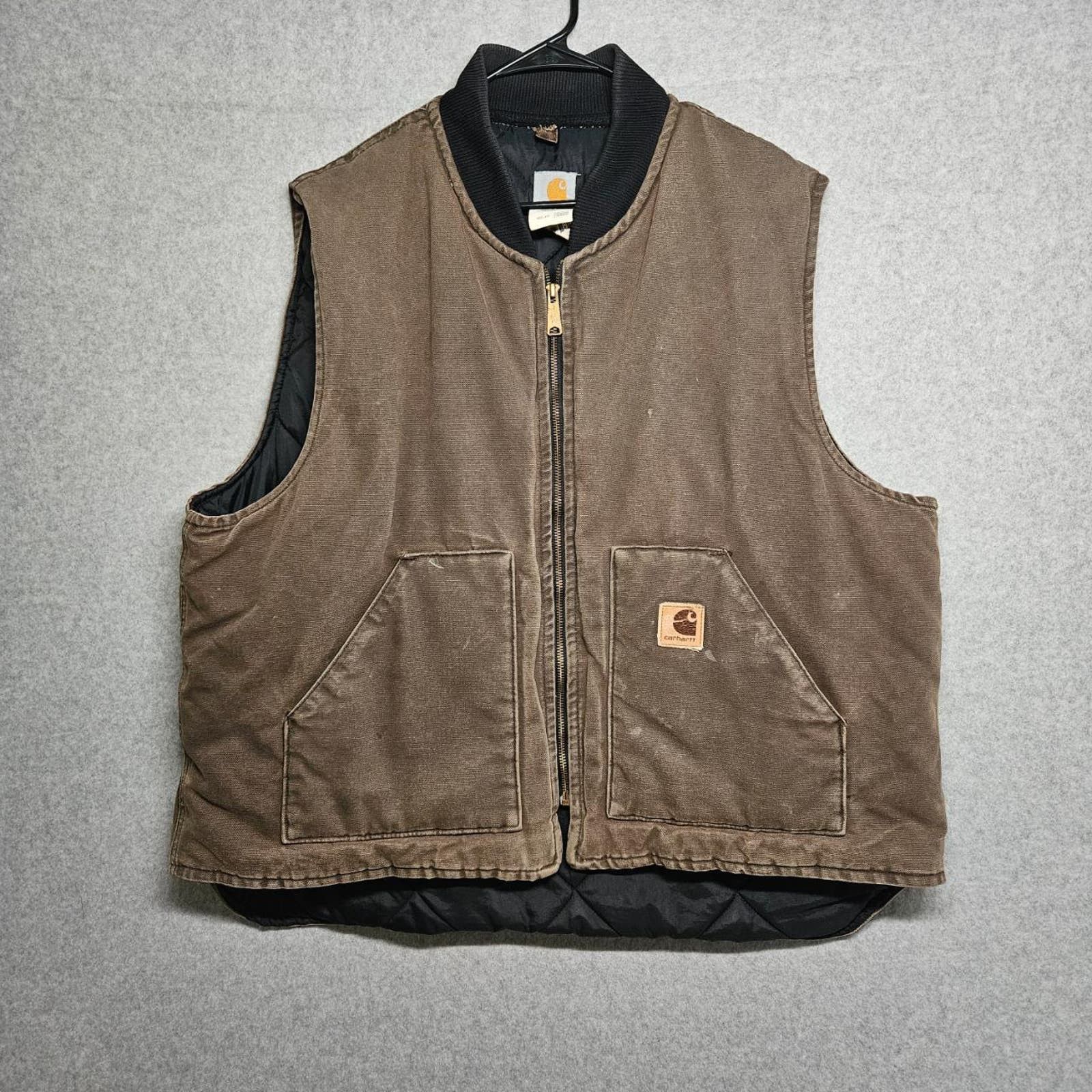 Image of Carhartt Mens Brown Sleeveless Canvas Vest 2002 (Size 2XL)