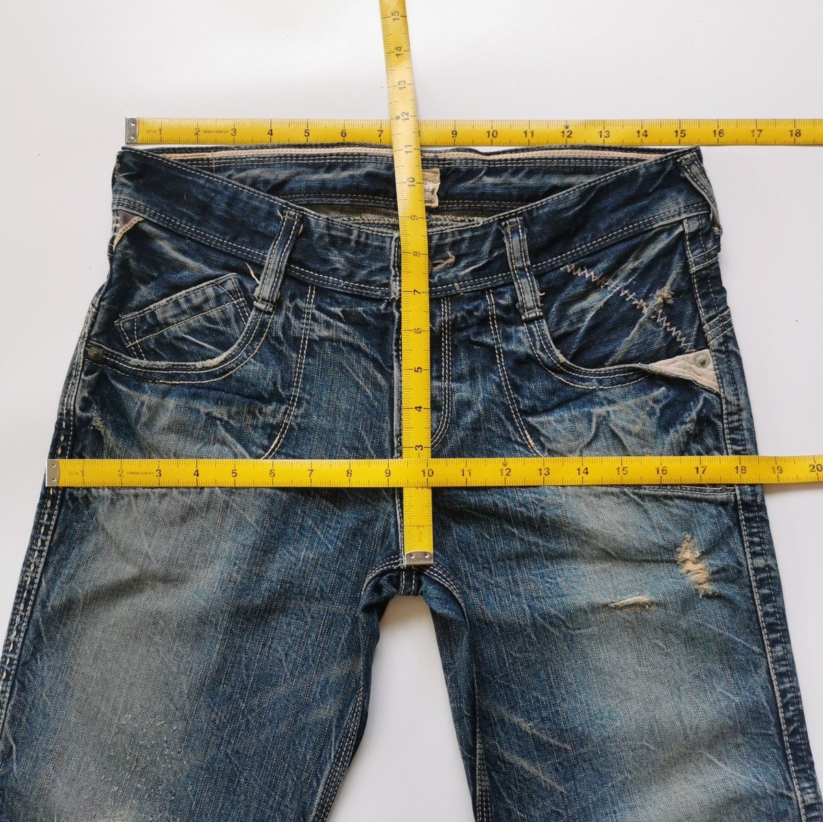 Edwin Brappers Lady Vintage Selvedge Bootcut Distressed Jeans Size 31" - 12 Thumbnail