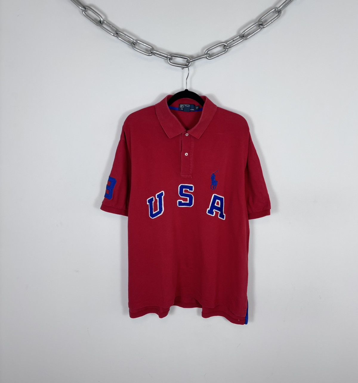 Polo Ralph Lauren Vintage Polo Ralph Lauren USA Big Embroidery Logo Polo Shirt Size US XL / EU 56 / 4 - 1 Thumbnail