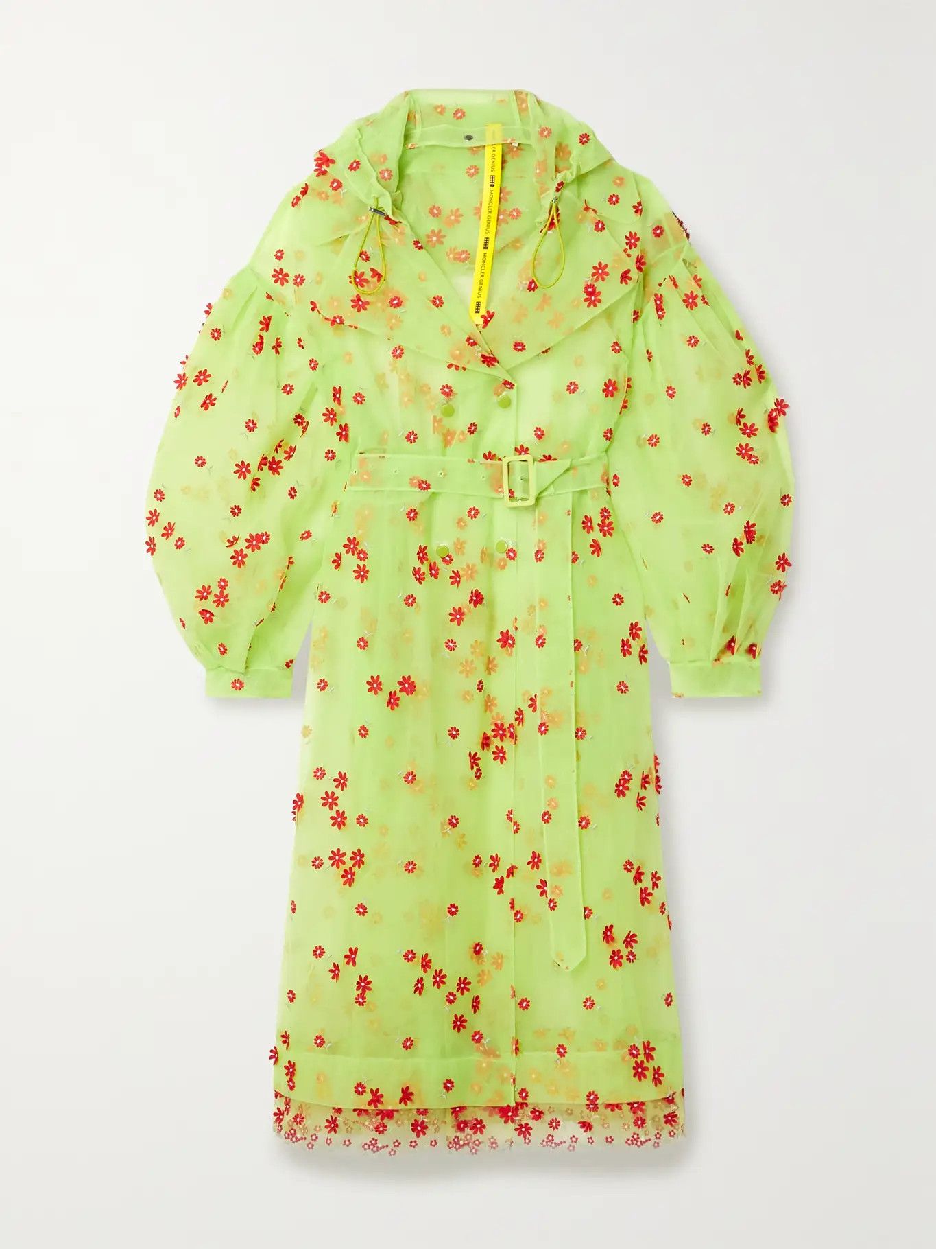 o1y1125 Hooded Jacket in Lime Green/Red
