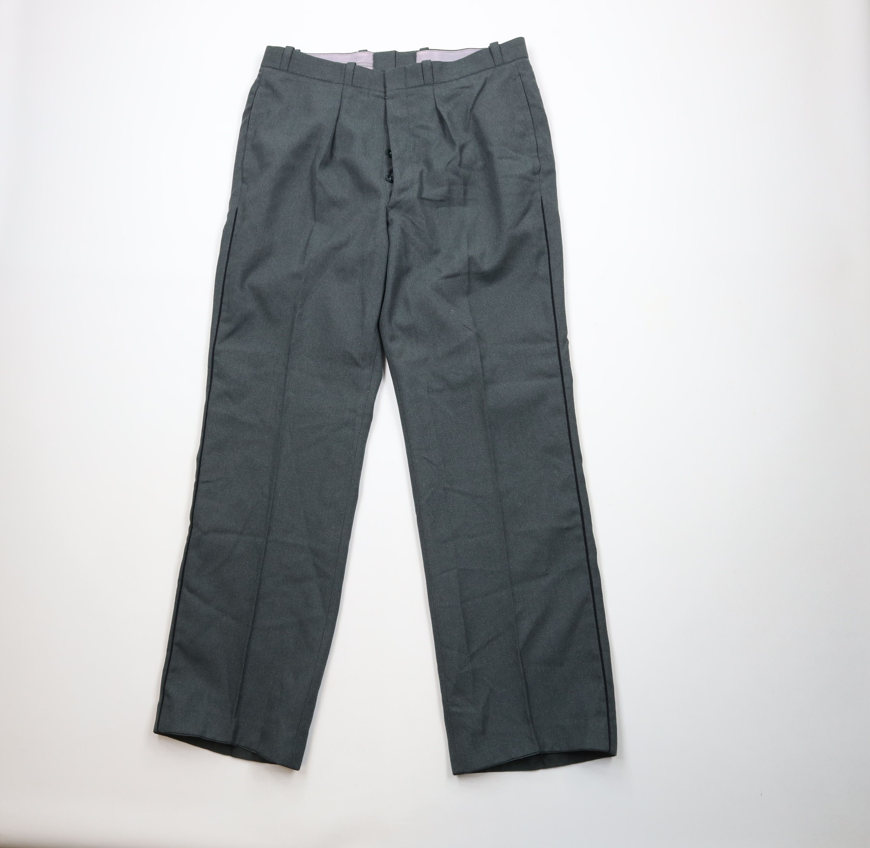 Vintage Vintage 80s Military Heavyweight Fly Wide Leg Pants Green Size US 34 / EU 50 - 1 Thumbnail