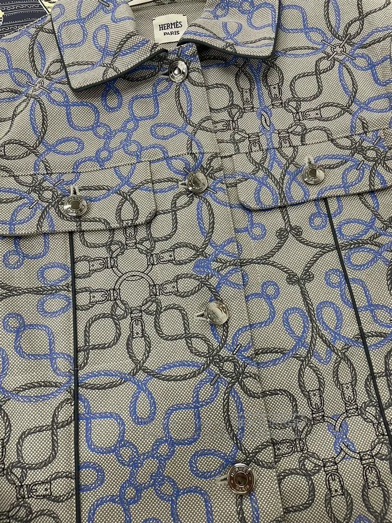 Hermes Hermes Gray Printed Denim Jacket Size XS / US 0-2 / IT 36-38 - 2 Thumbnail
