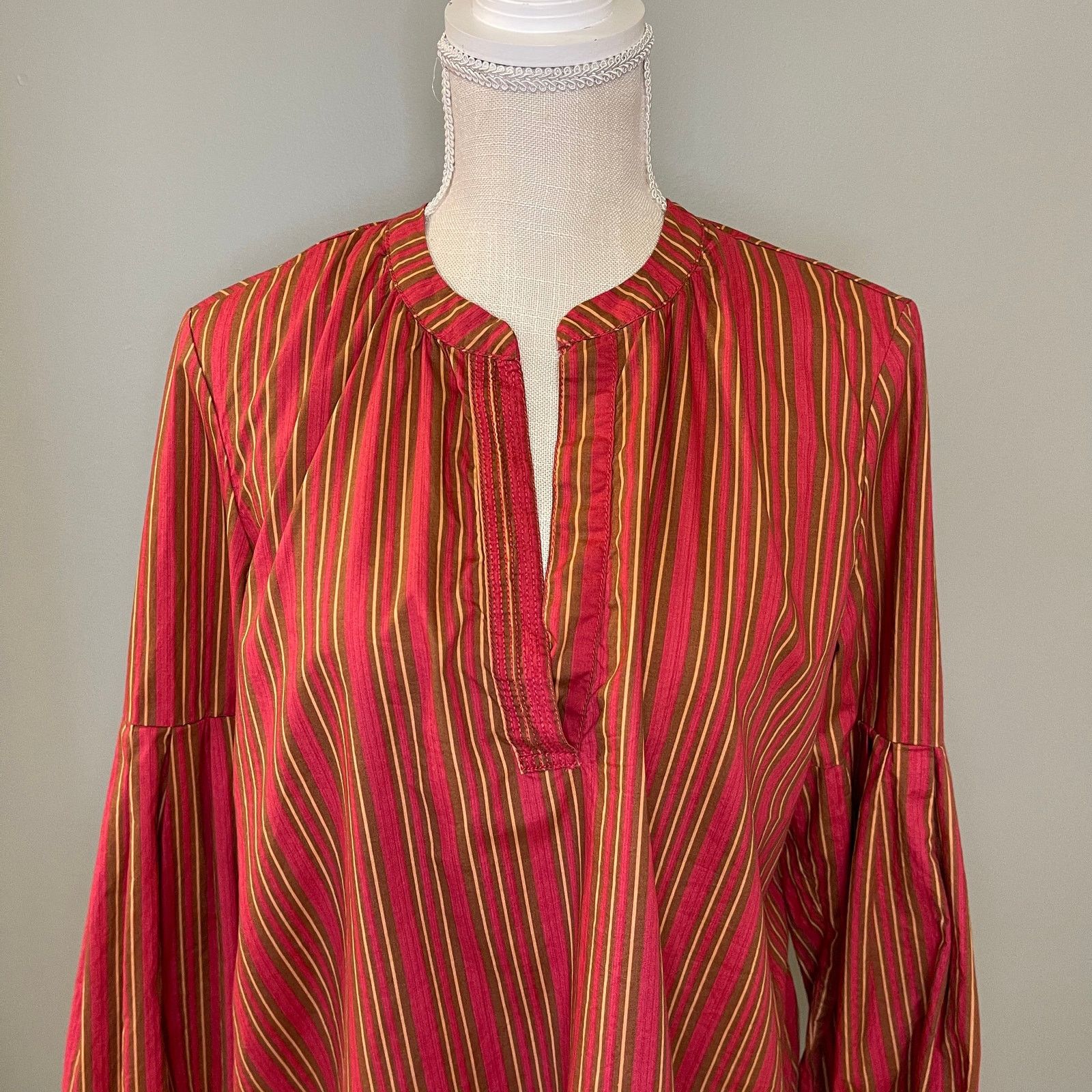 Loft LOFT Lou & Grey Striped Poplin Boho Top, M Size M / US 6-8 / IT 42-44 - 3 Thumbnail