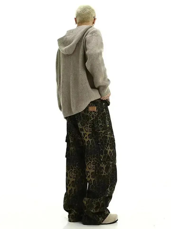 Japanese Brand Retro Leopard Print Baggy Wide Leg Casual Jeans Trousers Size US 32 / EU 48 - 4 Thumbnail