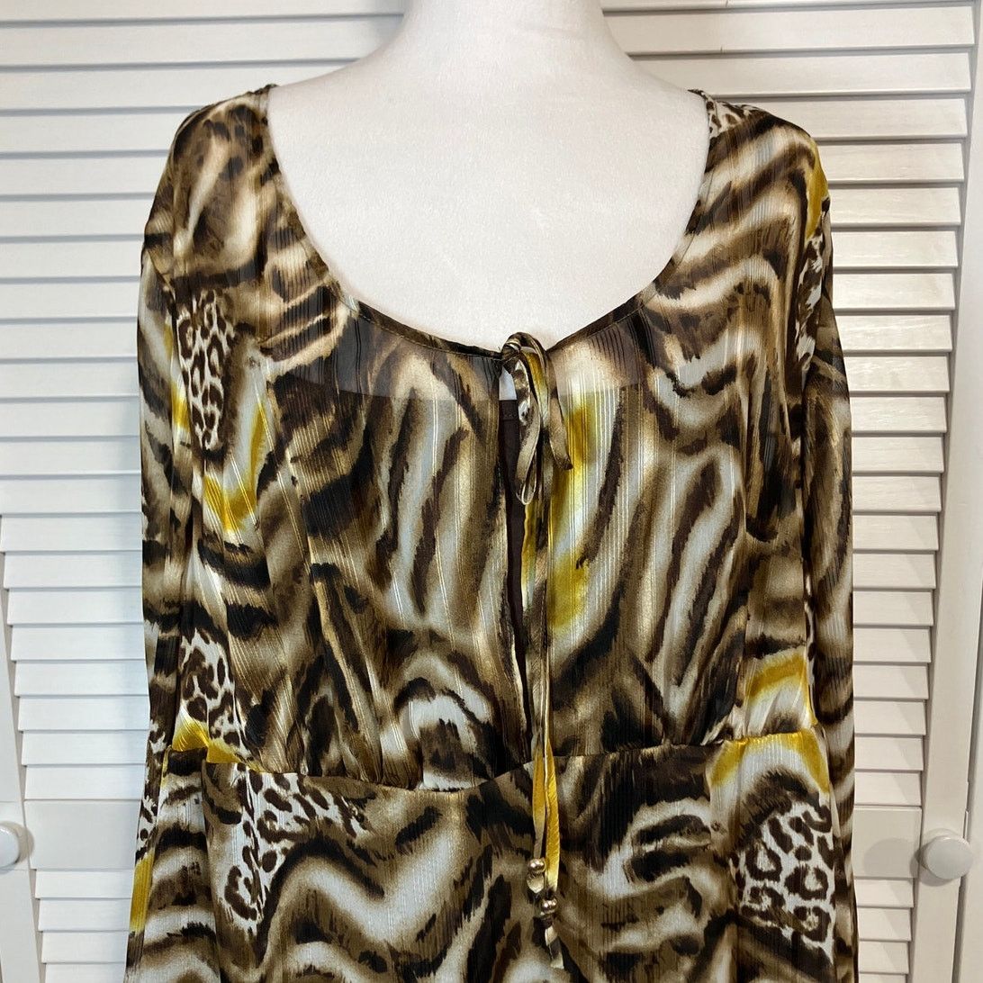 Other Jaclyn Smith Vintage Animal 3/4Sleeve Women Chiffon Blouse1X Size XL / US 12-14 / IT 48-50 - 6 Thumbnail
