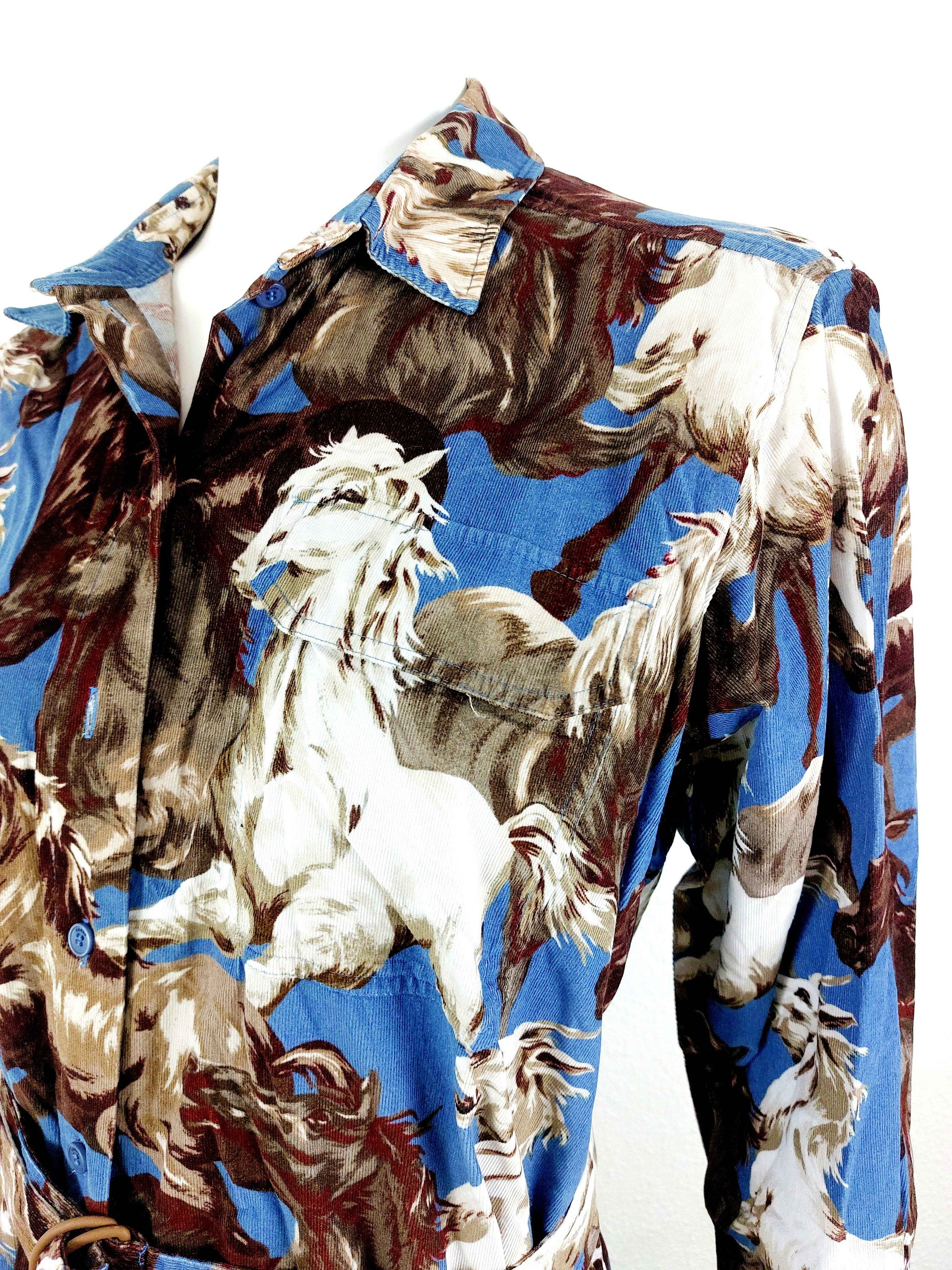 Kenzo KENZO Women's Chevaux Horse Cowboy Denim Tunc Dress Size M / US 6-8 / IT 42-44 - 5 Thumbnail