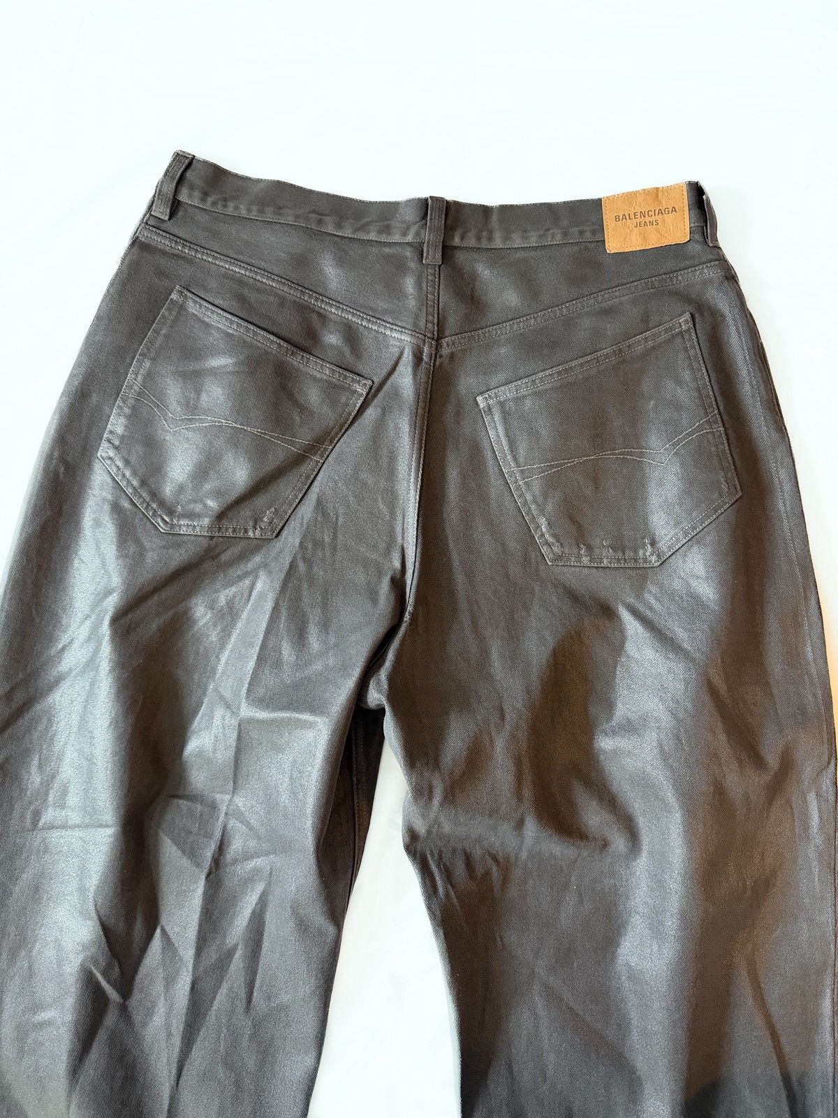 Large Waxed Baggy Jeans Black Demna 2022