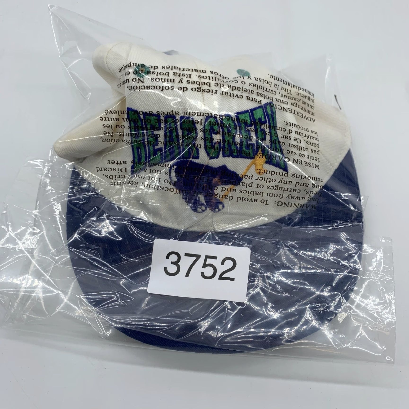 Vintage Bear Creek Hat Cap Snap Back Mens White Blue Golf Bear Logo Adjustable One Size Size ONE SIZE - 6 Thumbnail