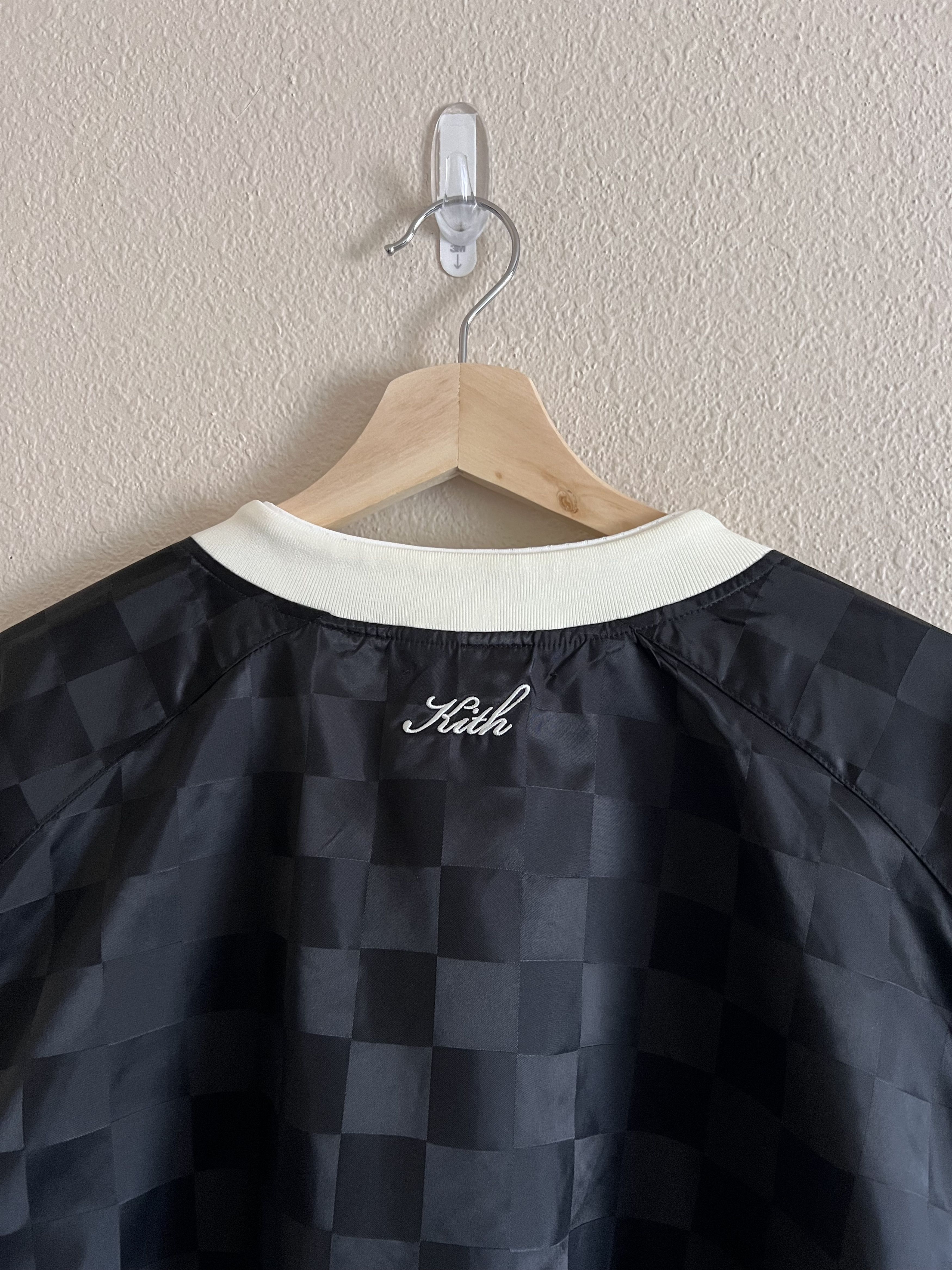 Kith Kith Checkered Satin Dayton Combo Pullover in Black Kith Kith Checkered Satin Dayton Combo Pullover in Black