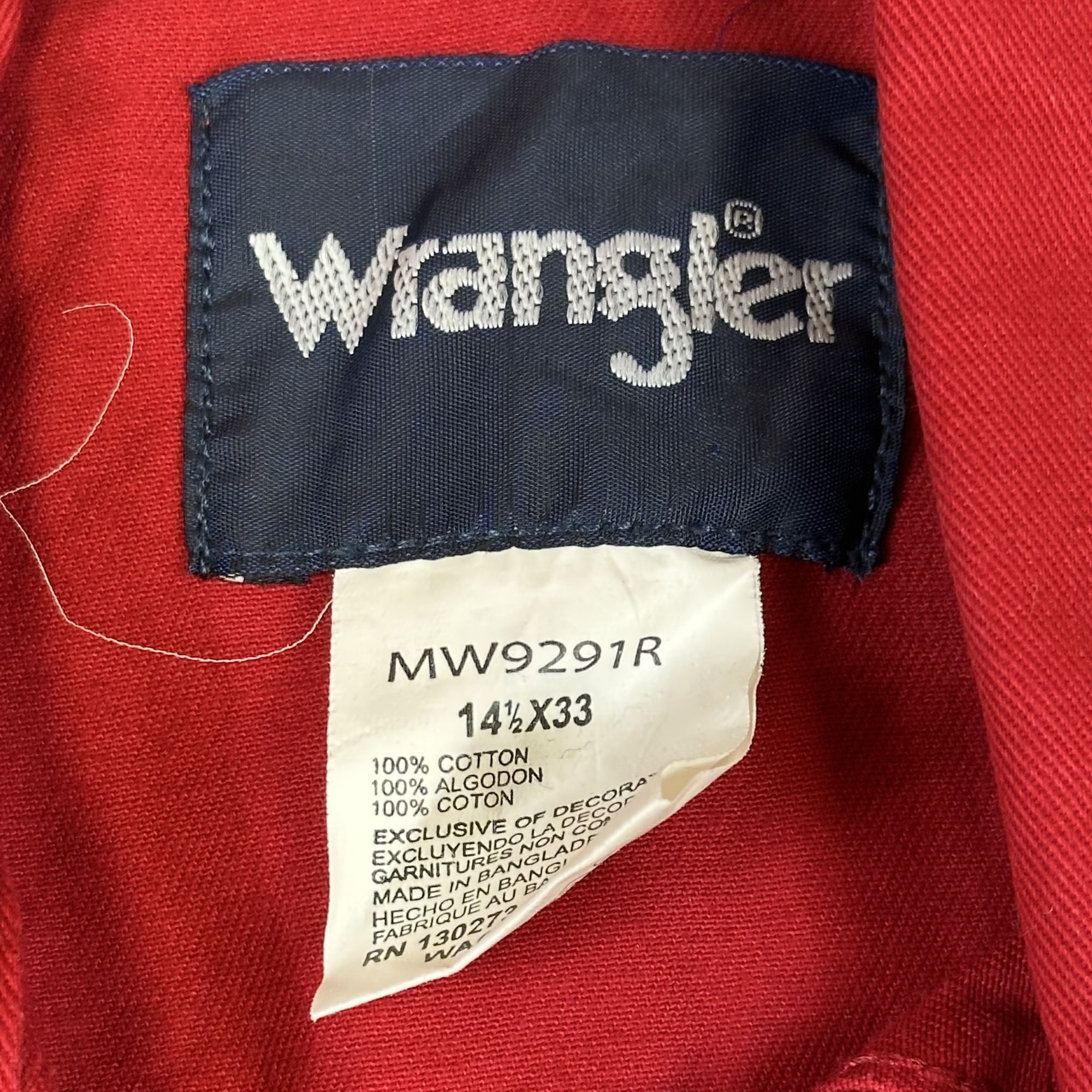 Wrangler Wrangler Mens Red Western Shirt 14.5 X 33 Long Sleeve Button Size US S / EU 44-46 / 1 - 3 Thumbnail