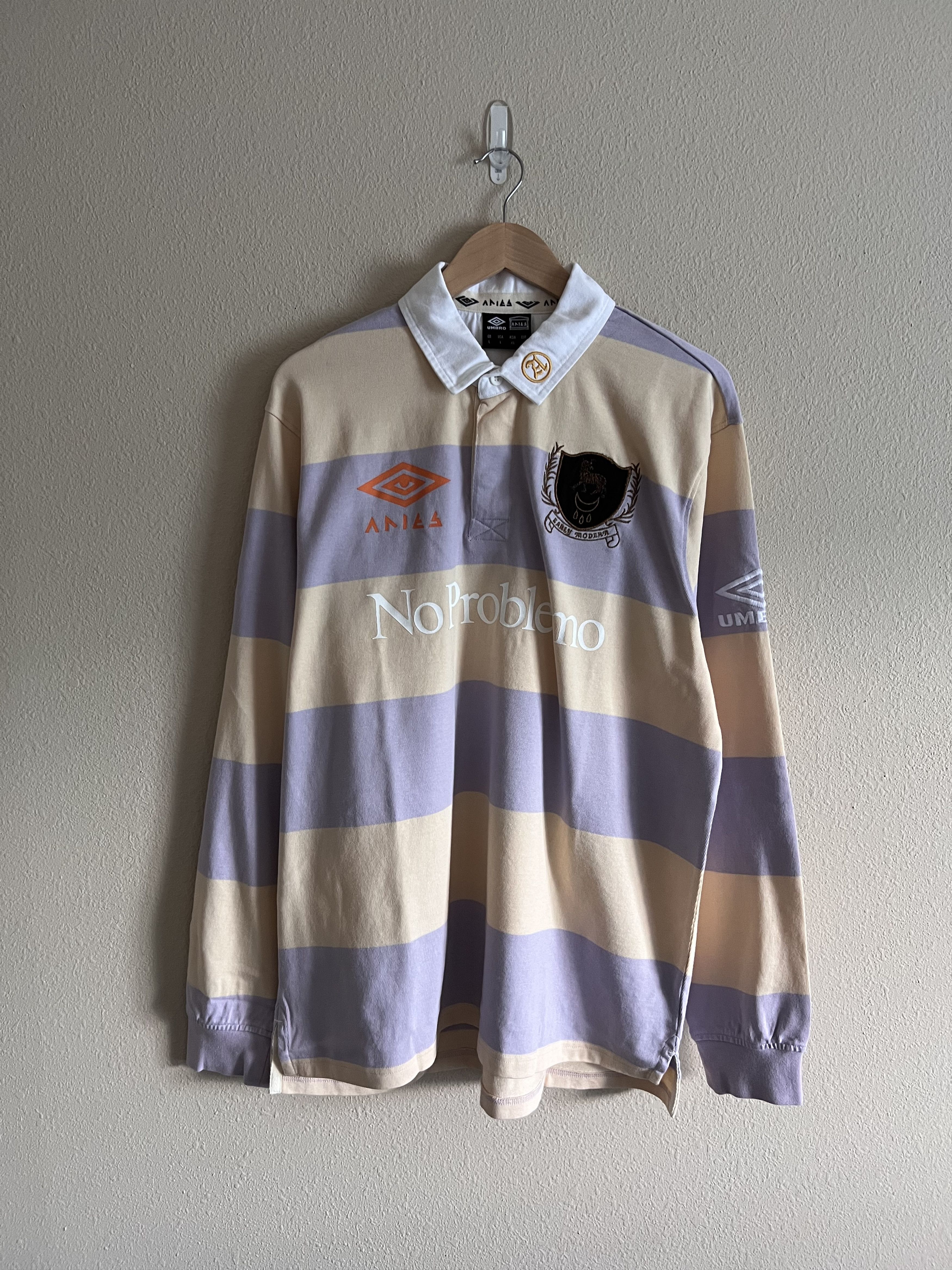 Aries Aries Umbro Screenprinted Long Sleeve Polo Rugby in White Size US L / EU 52-54 / 3 - 1 Thumbnail