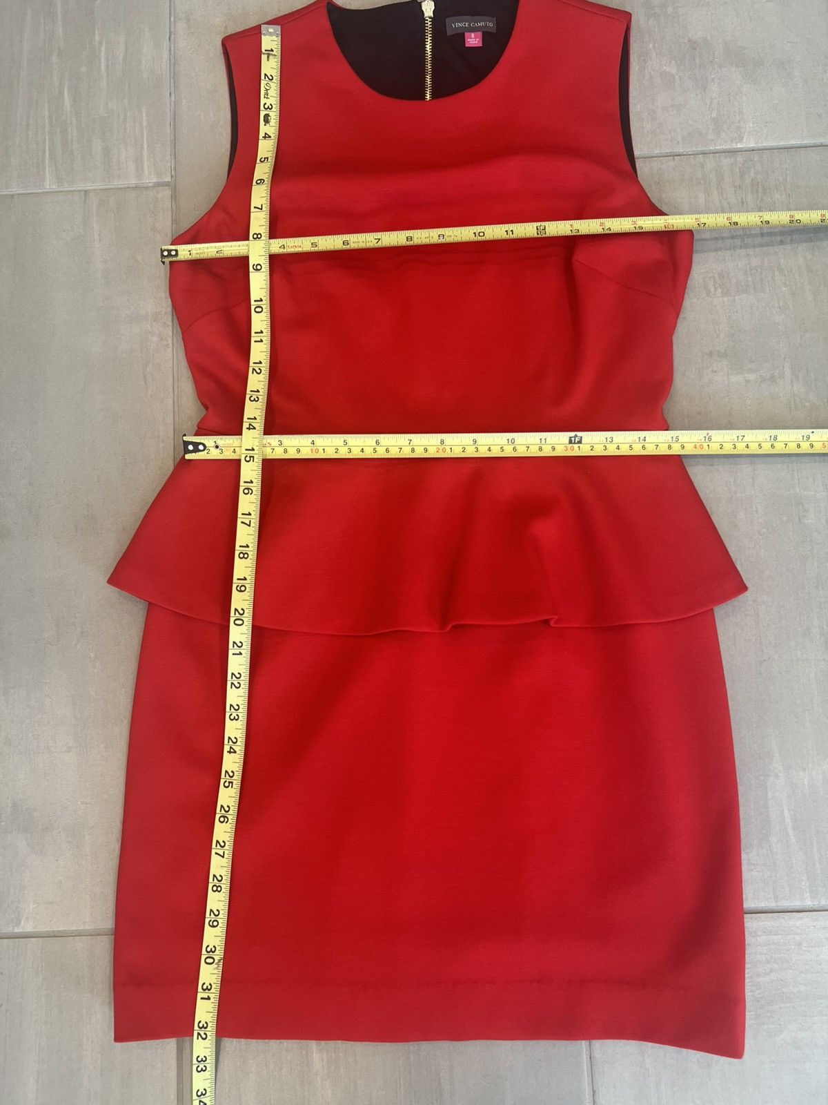 Vince Camuto Vince Camuto Red Peplum Dress Size 8 Size M / US 6-8 / IT 42-44 - 7 Thumbnail