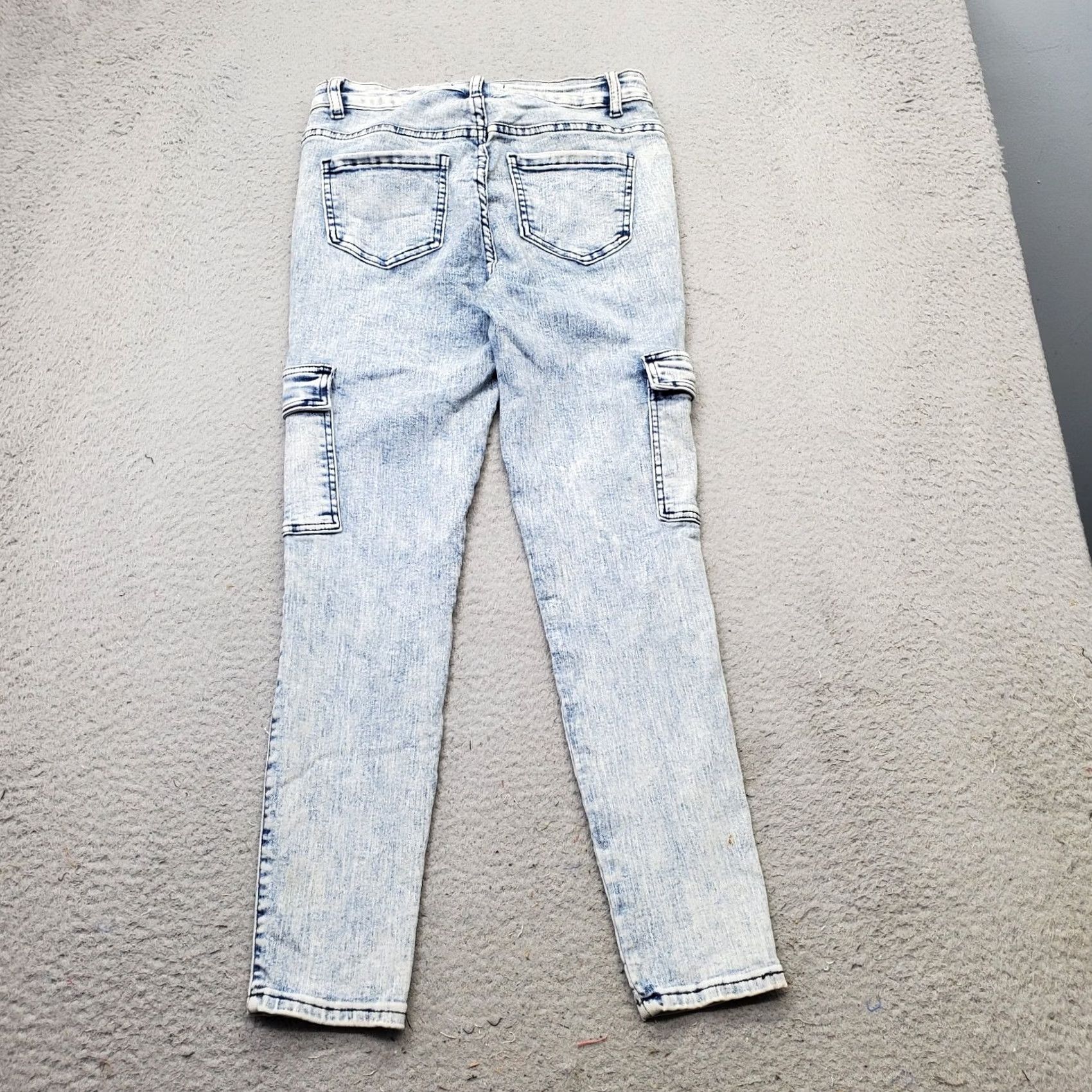 Vintage Between Womens Size 7 Between Us Cargo Jeans Denim Stretch Pockets Skinny Regular Blue 27" Inseam 34.5" Outseam Pre-owned Size 28" / US 6 / IT 42 - 2 Thumbnail