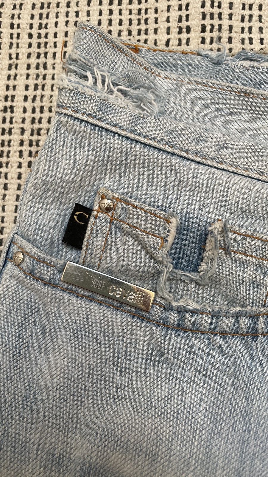 Roberto Cavalli JUST ROBERTO CAVALLI DISTRESSED VINTAGE DESIGN DENIM JEANS Size US 34 / EU 50 - 6 Thumbnail