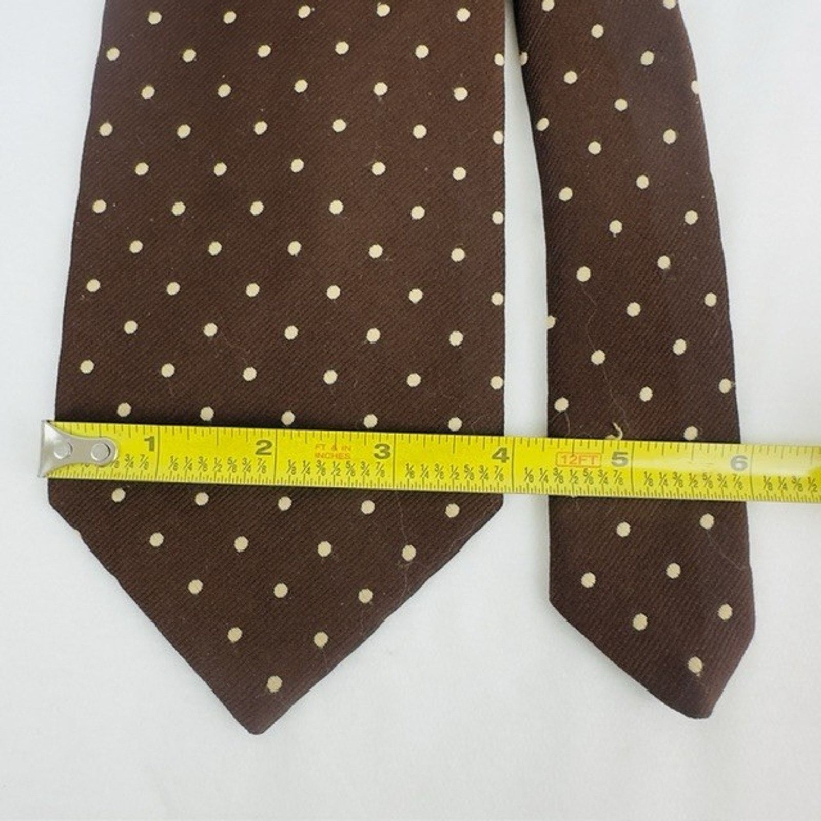 REGAL Regal Designer tie Brown w/Tan Polka Dot Preppy Business VTG Size ONE SIZE - 12 Thumbnail