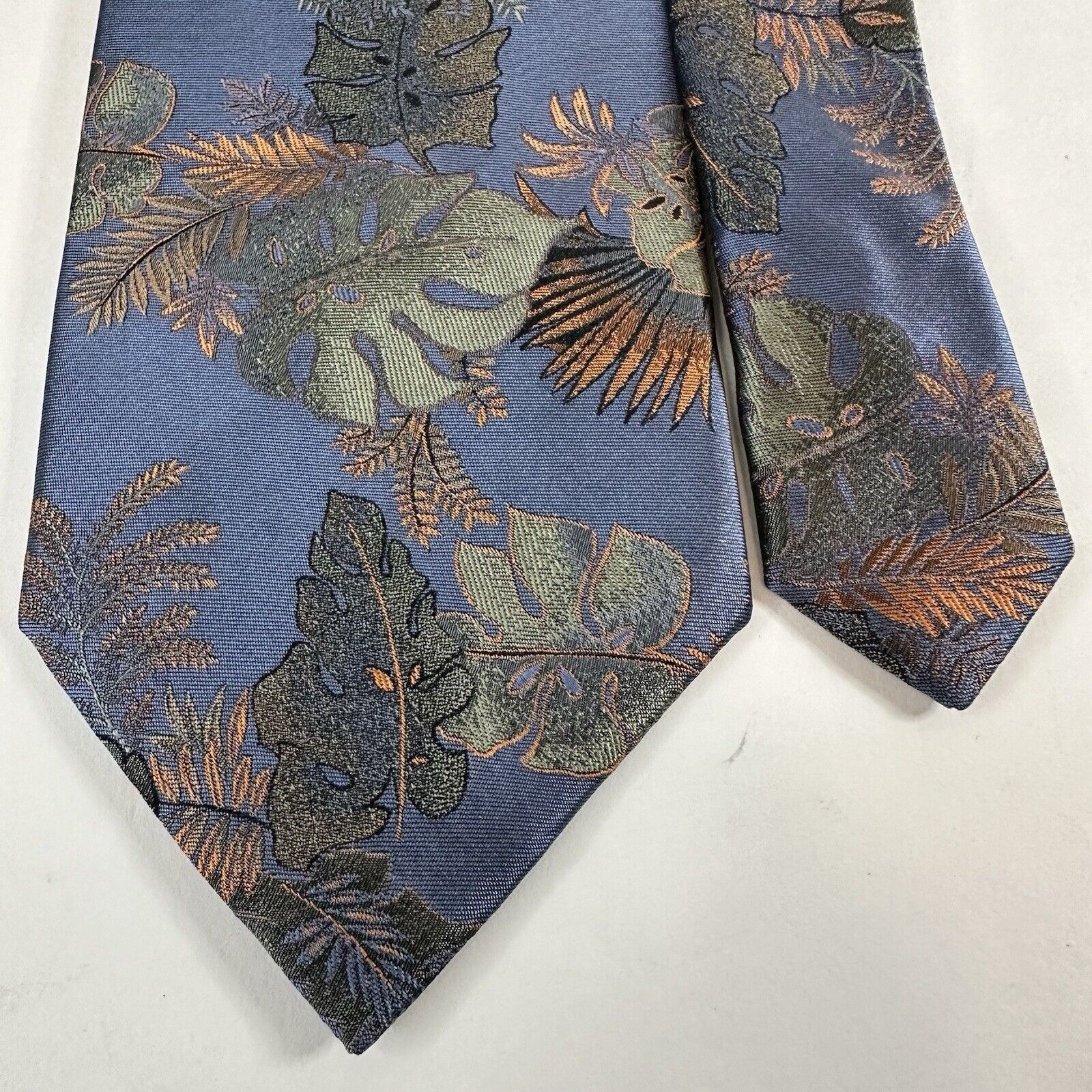 Other Tropicals by Tango Tie Handmade Silk Blue w/Green/Leaves Size ONE SIZE - 6 Thumbnail