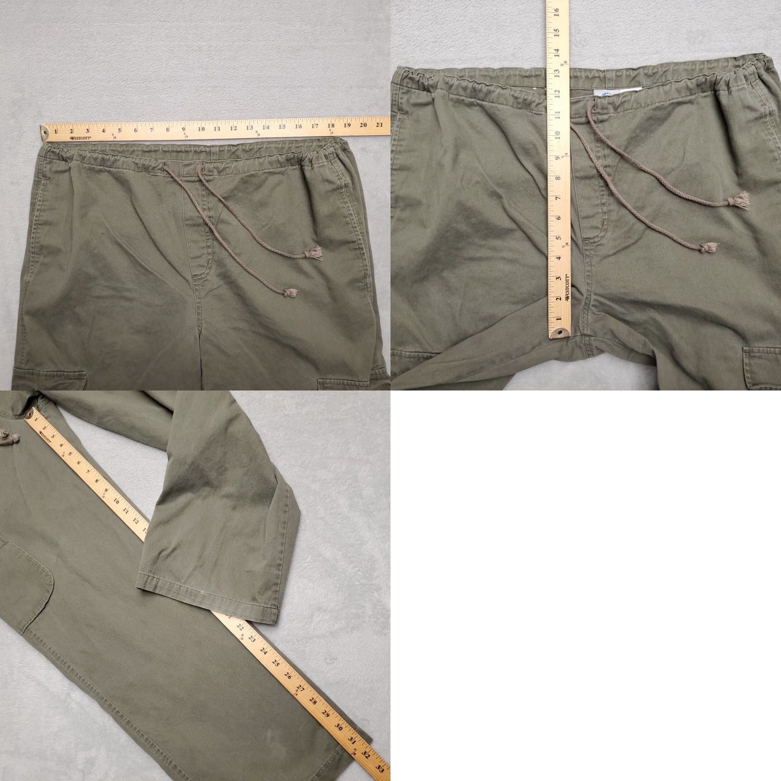 Vintage VINTAGE Utility Wear Cargo Pants Men L Beige Baggy Y2K Skate 90s Drawstring Cargo Pocket Slash Pocket Casual Men's Pants Size US 33 - 8 Thumbnail