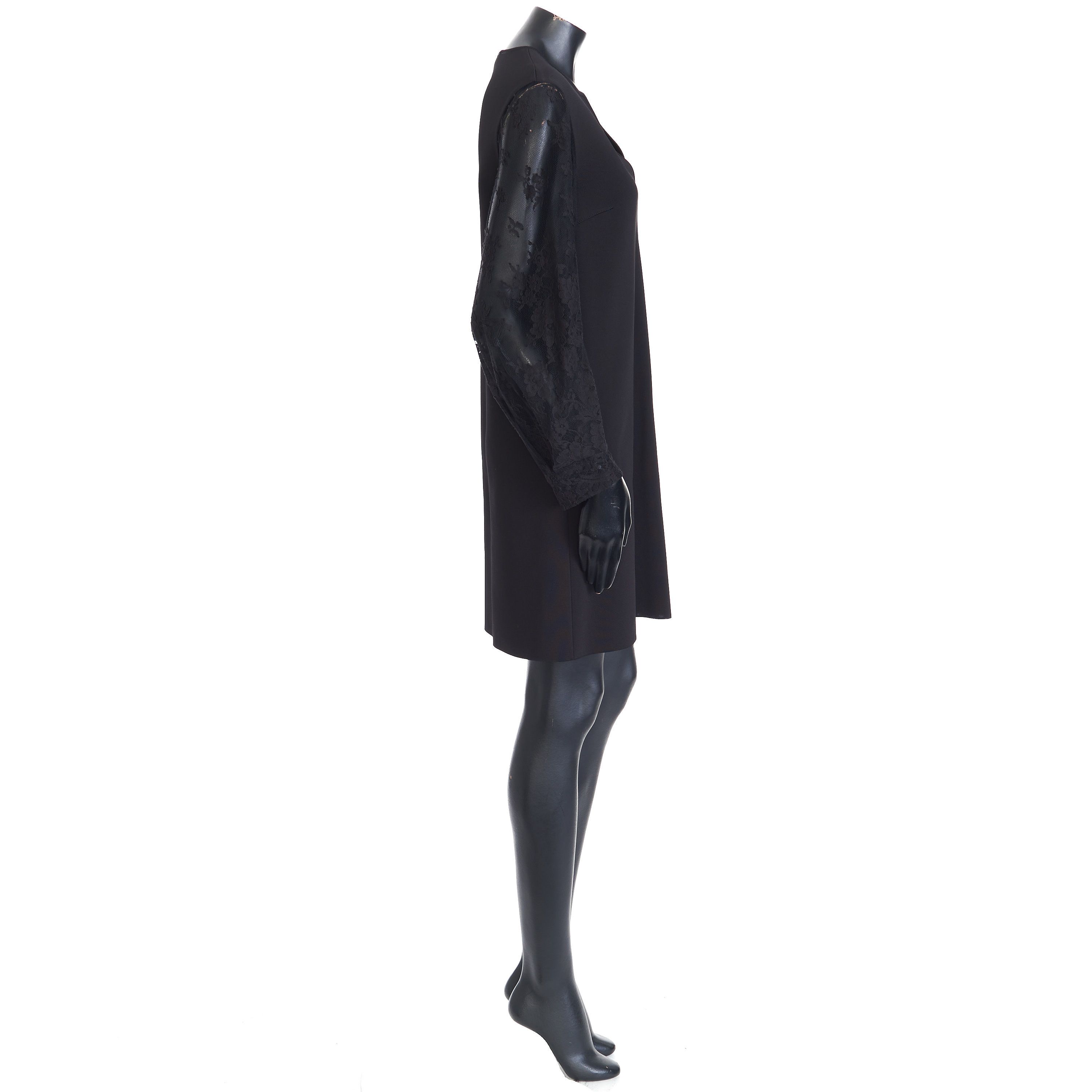 Givenchy Little Black Mini Dress - Floral Lace Sleeve Size S / US 4 / IT 40 - 7 Thumbnail