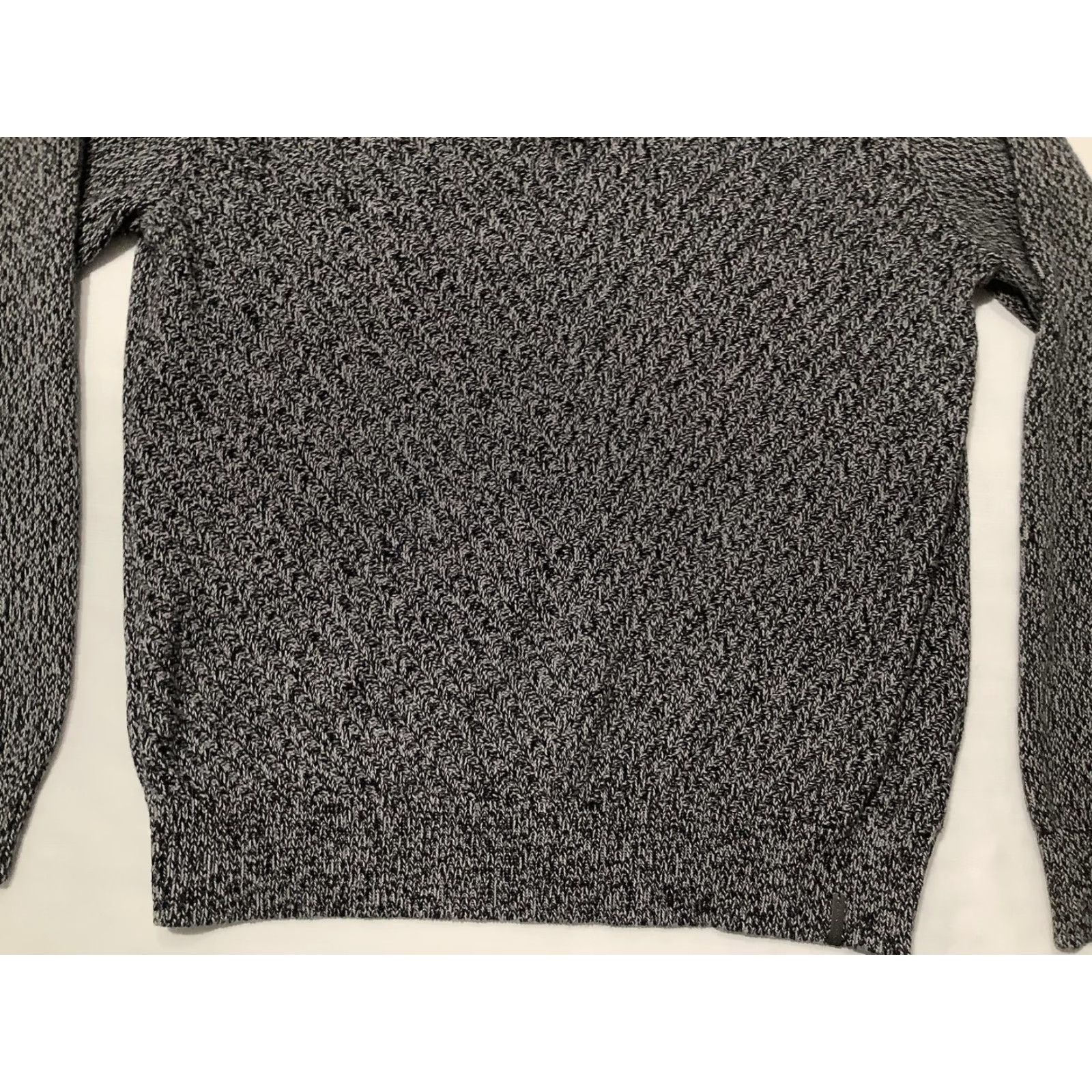 Vintage Calvin Klein Jeans Sweater Mens Medium Gray Herringbone Mock Neck 1/4 Zip Pullover Knit Long Sleeve Casual Size US M / EU 48-50 / 2 - 3 Thumbnail