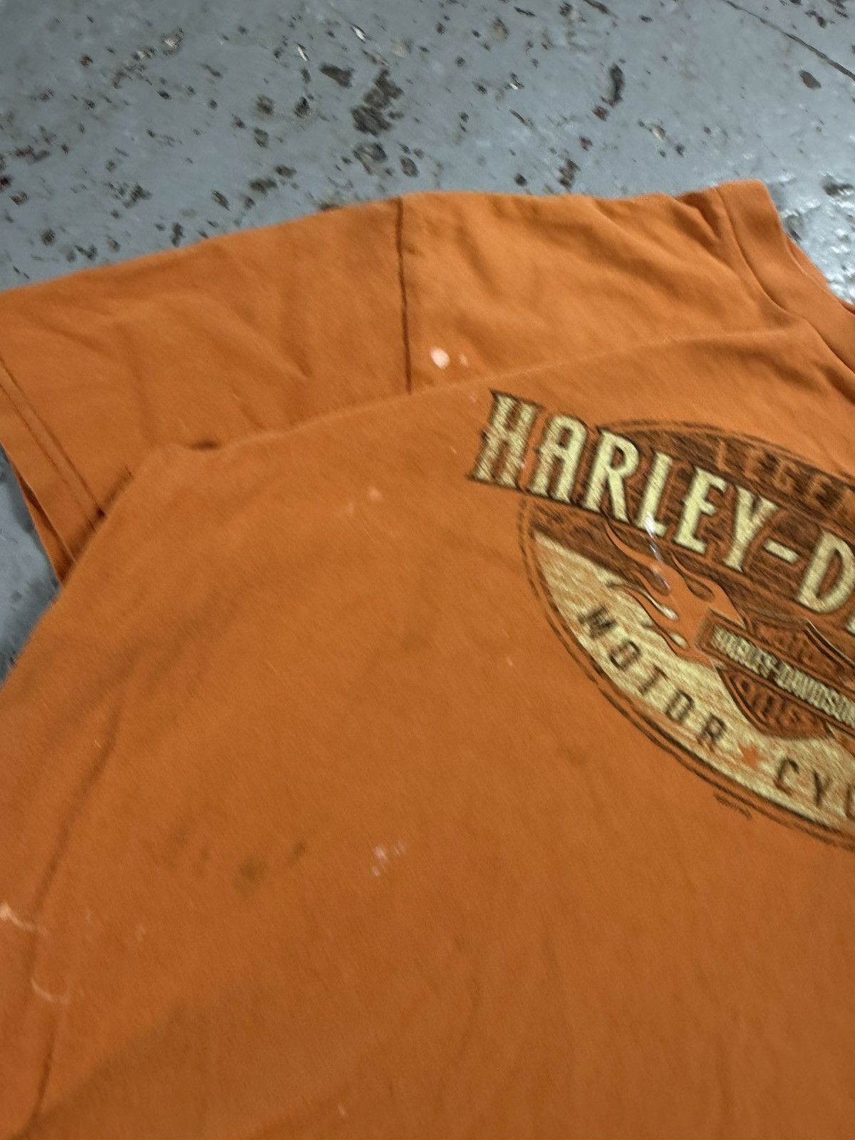 Harley Davidson Distressed Sun Faded Burnt Orange Harley Davidson Tee Size US M / EU 48-50 / 2 - 6 Thumbnail