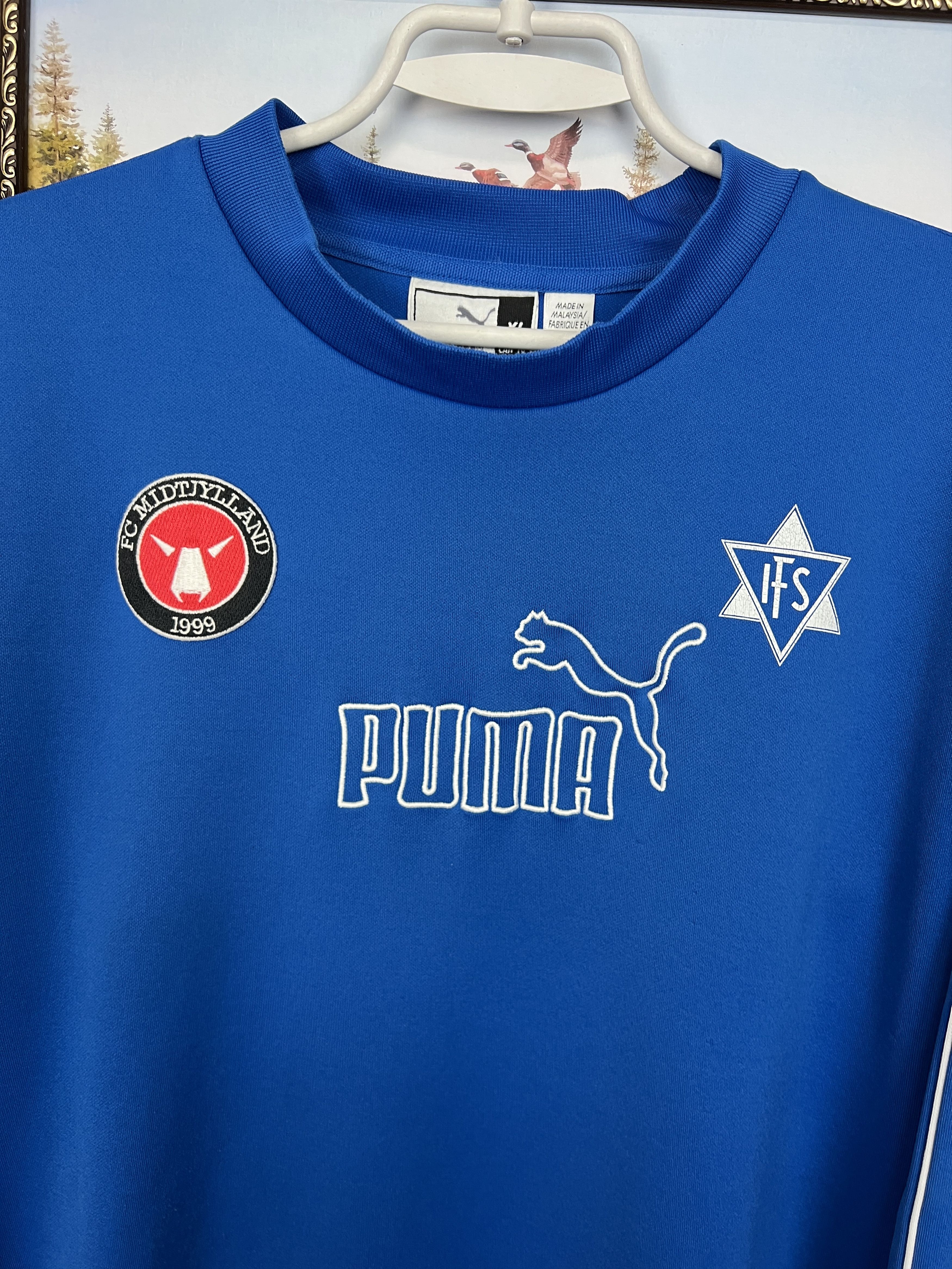 Puma Vintage Puma Midtjylland Football Sweatshirt Blue Soccer Size US XL / EU 56 / 4 - 3 Thumbnail