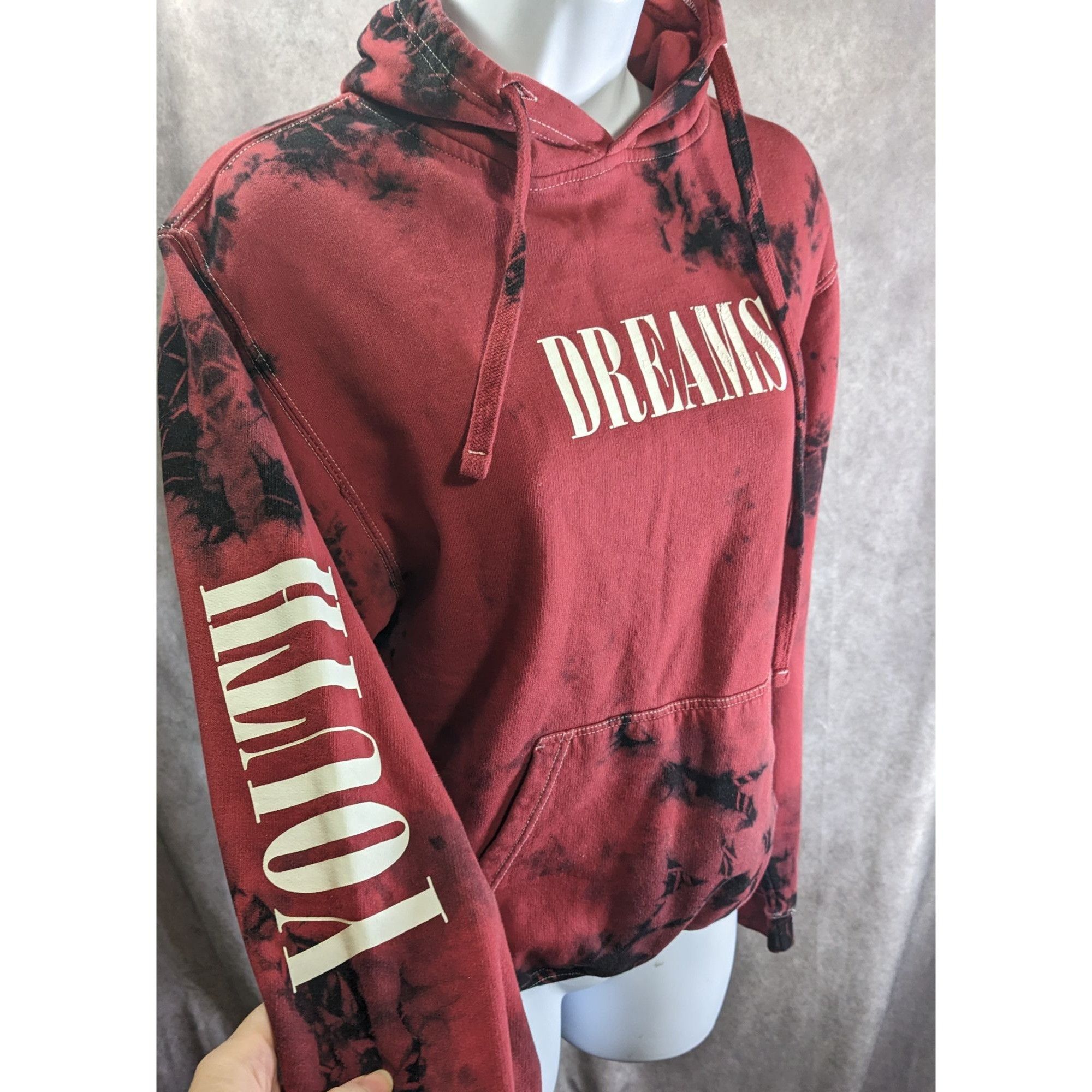Pacsun PacSun Womens Tie-Dye Hoodie Dreams Print Red & Black Size S Size S / US 4 / IT 40 - 4 Thumbnail