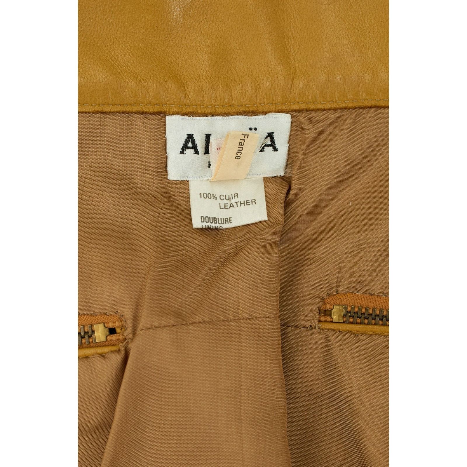 Alaia S/S 1986 Leather Asymmetrical Zip Skirt Size 26" / US 2 / IT 38 - 5 Thumbnail