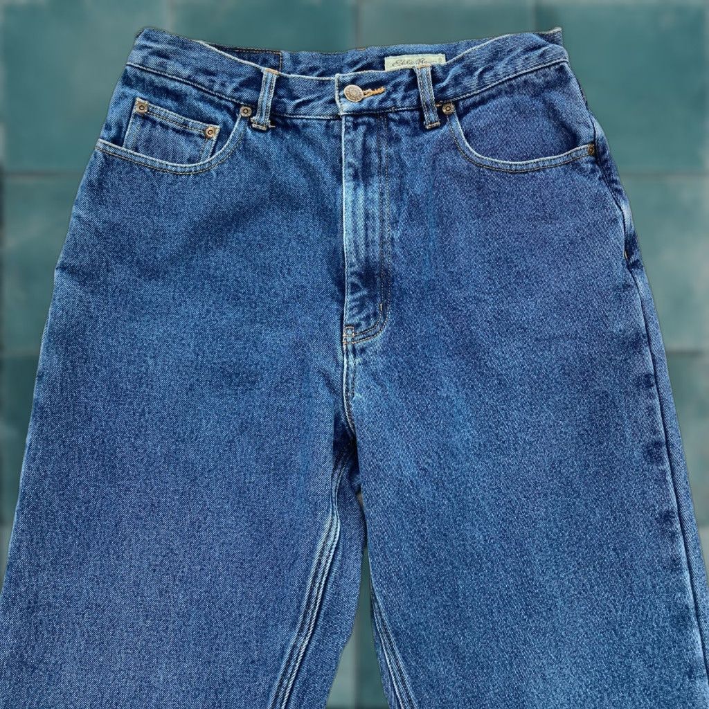 Eddie Bauer VINTAGE Eddie Bauer Flannel Lined Jeans Women's 12P Blue Denim Relaxed Tapered 5-Pocket Camp Outdoors Y2K Size 34" / US 12 / IT 48 - 1 Thumbnail