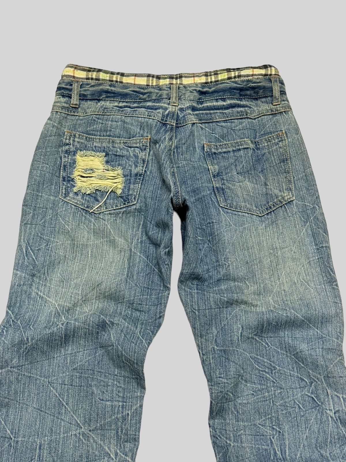 Hysteric Glamour × Japanese Brand Distressed Plaid Distressed Junya Watanabe Denim Jeans Size US 29 - 9 Thumbnail