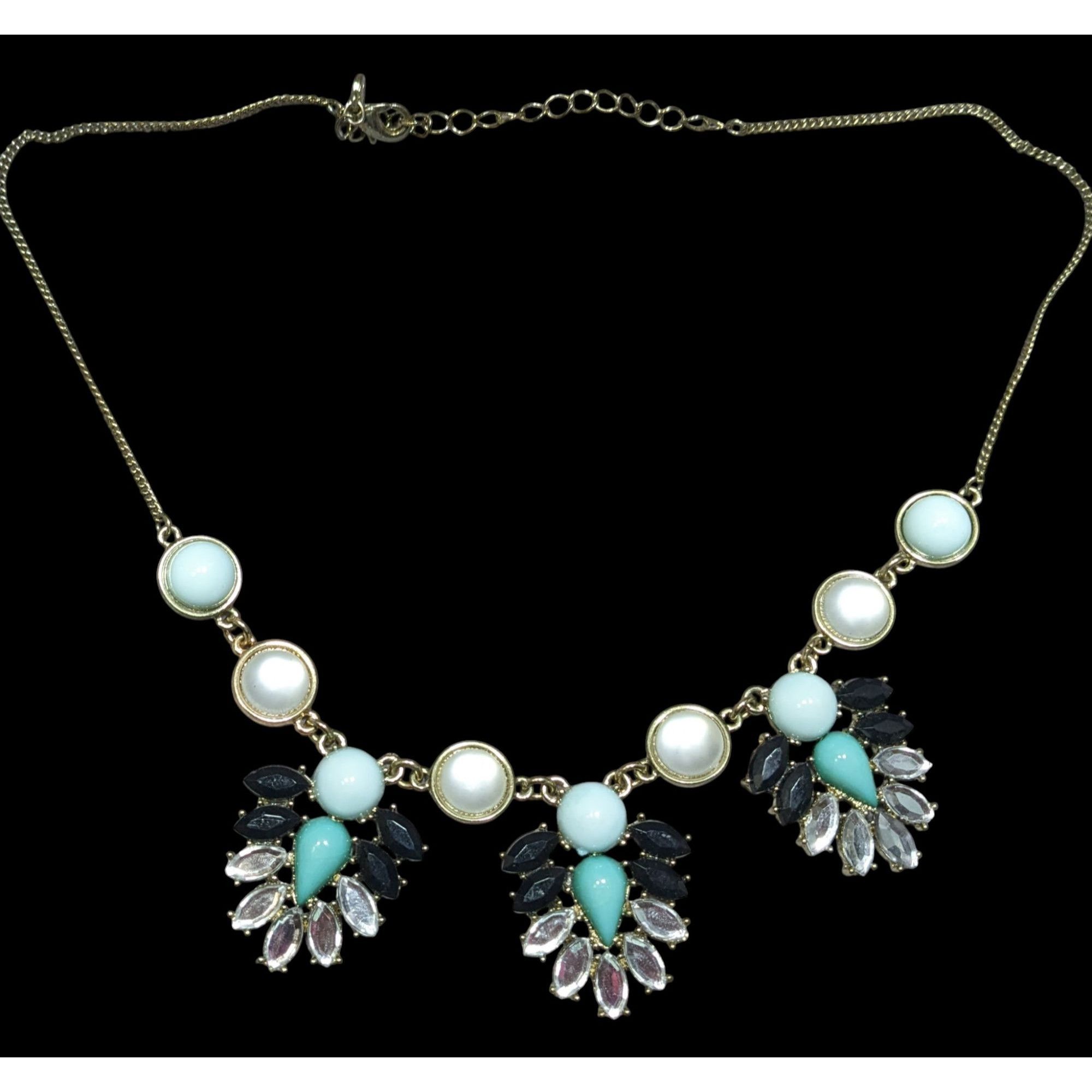 Liz Claiborne Liz Claiborne Art Deco Style Gold-Tone Necklace With Turquoi Size ONE SIZE - 1 Thumbnail