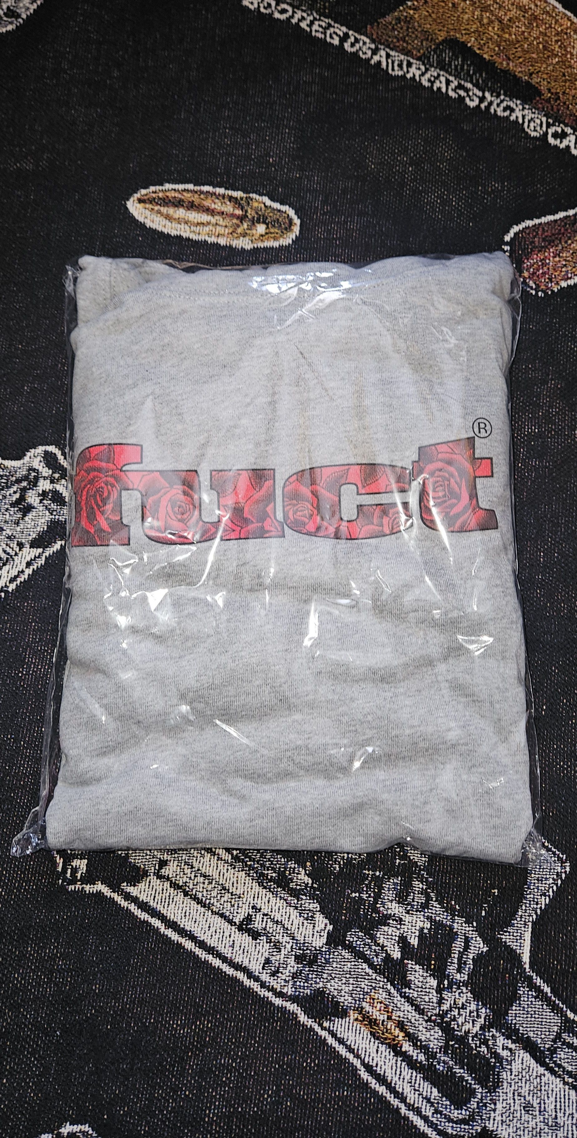 Image of Fuct X Softmachine Rosefill Logo Hoodie in Grey, Men's (Size XL)