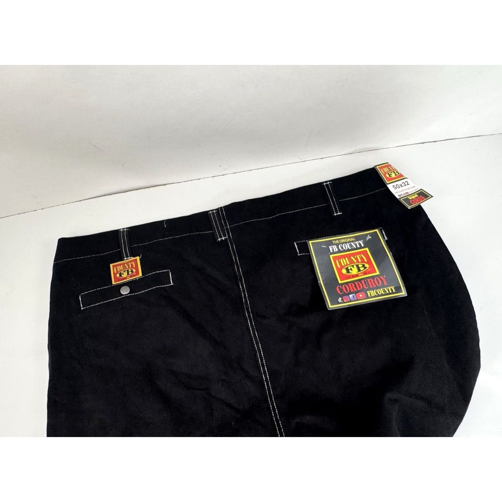 Vintage FB COUNTY Pants - Corduroy Black 50 x 32 Men Regular Inseam 32 Size US 34 / EU 50 - 3 Thumbnail
