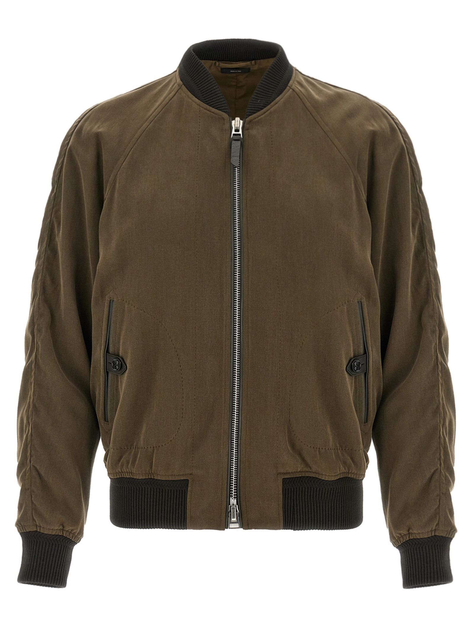 Gabardine Fluid Bomber Jacket
