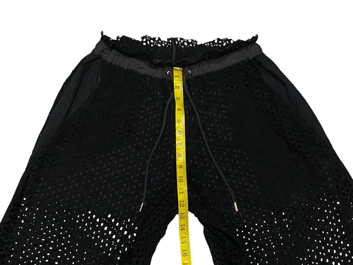 Sacai Sacai Mesh Black Wide-Leg Pants Size 30" / US 8 / IT 44 - 16 Thumbnail