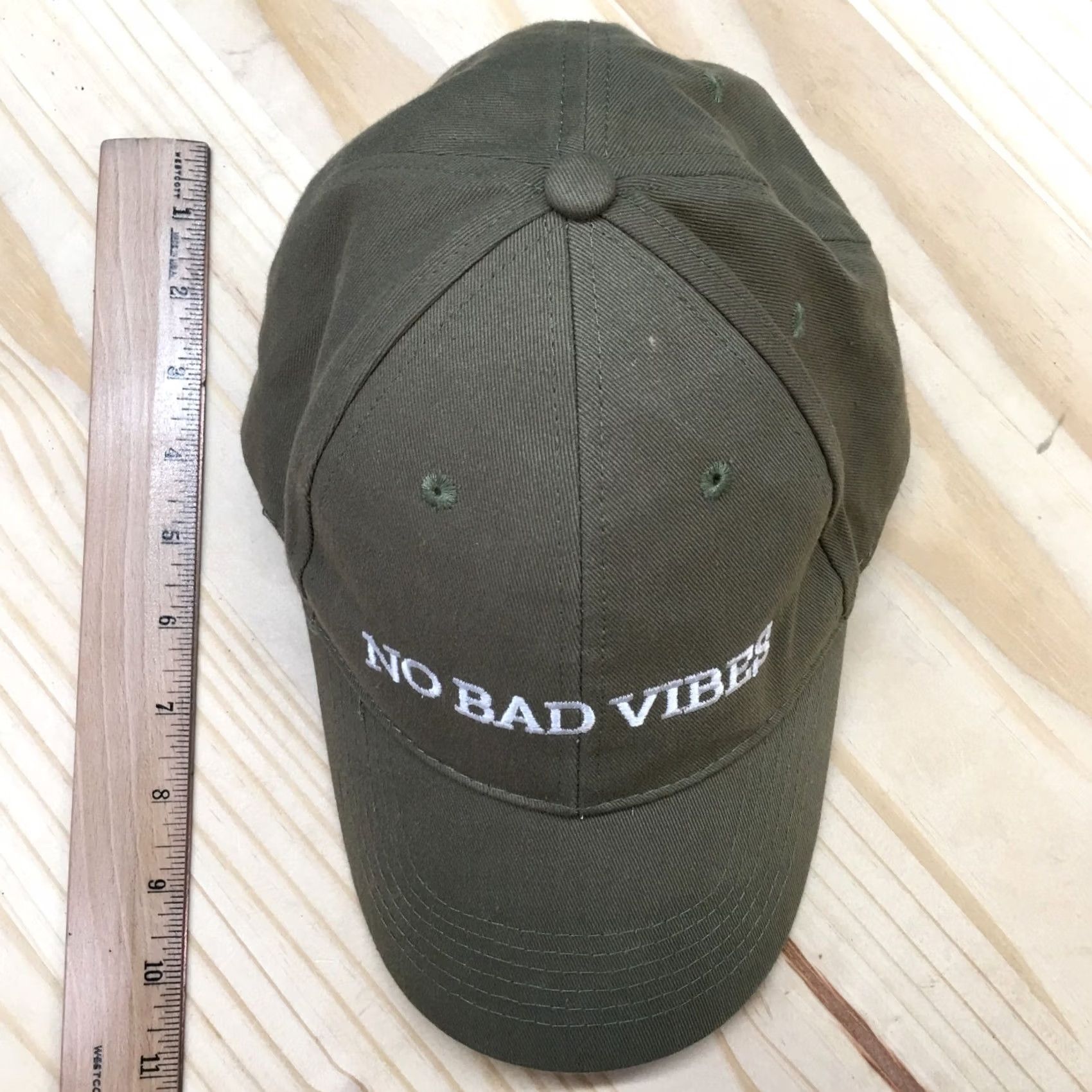VIBE No Bad Vibes Madden NYC Baseball Cap Hat Mens Green OS Adjustable Curved Brim Size ONE SIZE - 3 Thumbnail