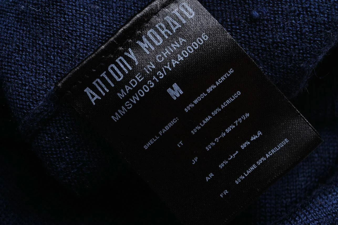 Antony Morato Antony Morato Navy Blue Shawl Neck Knit Sweater Size US M / EU 48-50 / 2 - 4 Thumbnail
