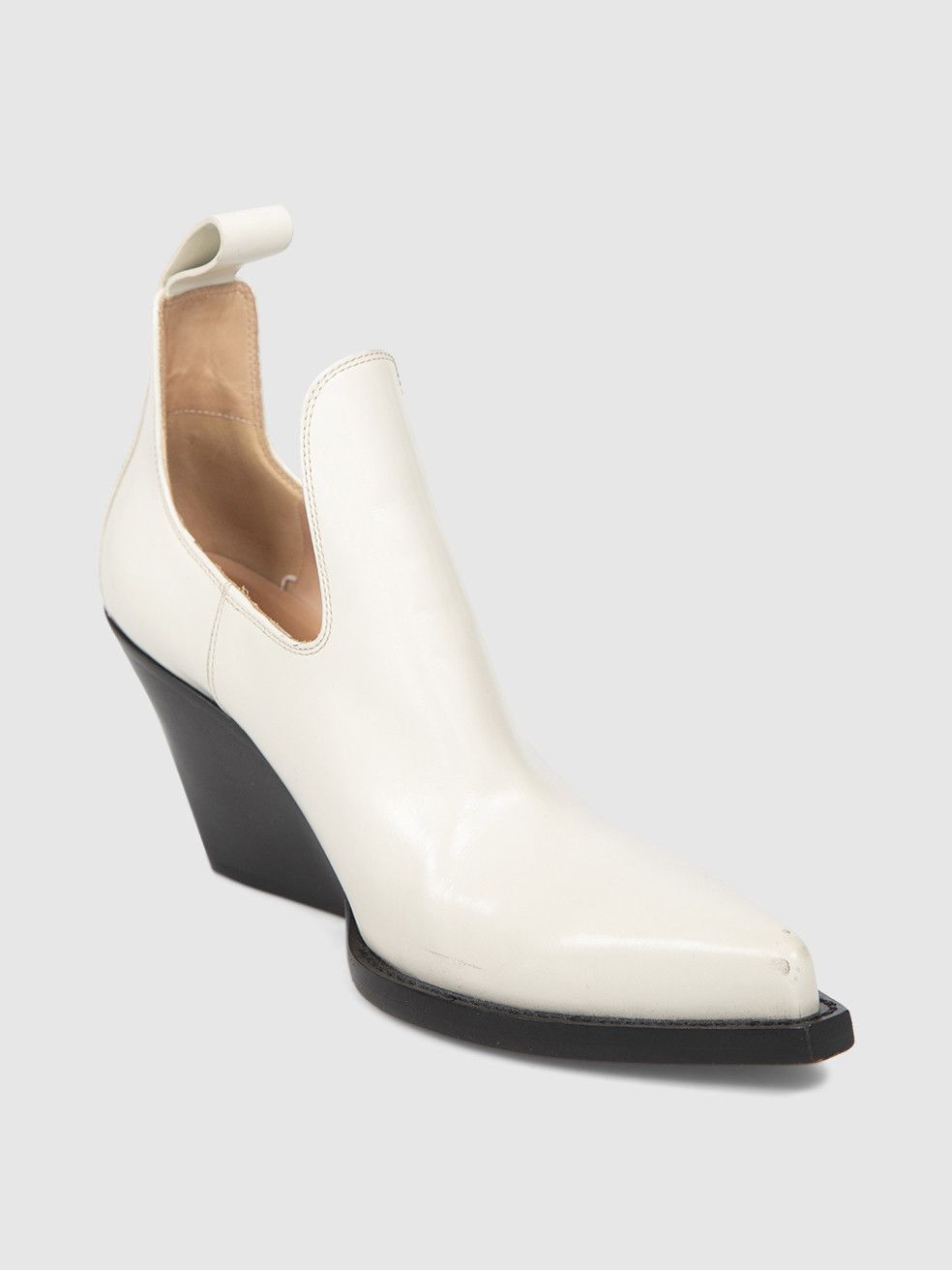 Bottega Veneta White Leather Ankle Cut Out Boots Size US 7 / IT 37 - 1 Thumbnail