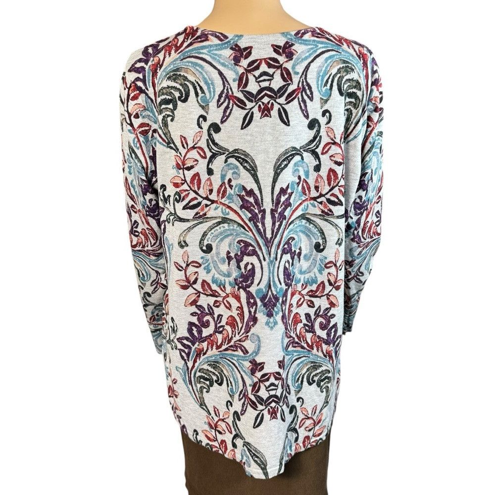 Chicos Chico's Scroll-Print Button-Sleeve Pullover Size 3 US XL Size XL / US 12-14 / IT 48-50 - 5 Thumbnail