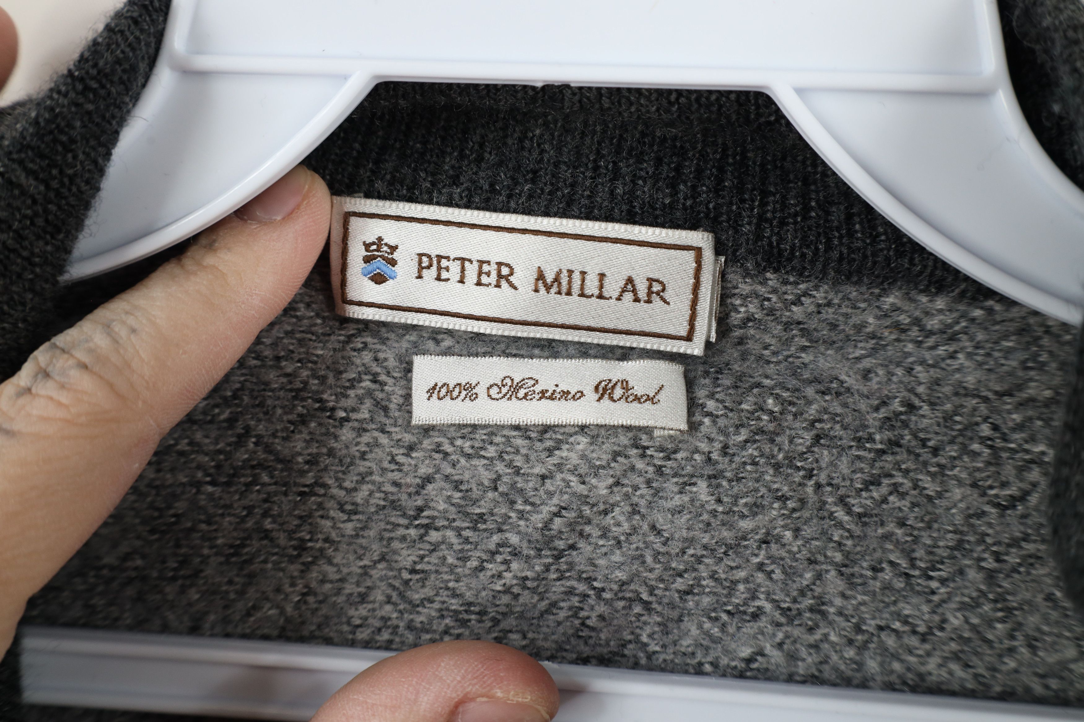 Peter Millar × Vintage Peter Millar Herringbone Wool Knit Half Zip Pullover Sweater Size US S / EU 44-46 / 1 - 6 Thumbnail