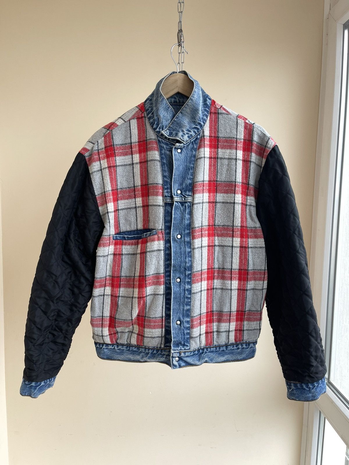 Levi's Type 3 Flannel Blanked Lined Washed Denim Trucker Jacket 90s Size US M / EU 48-50 / 2 - 5 Thumbnail