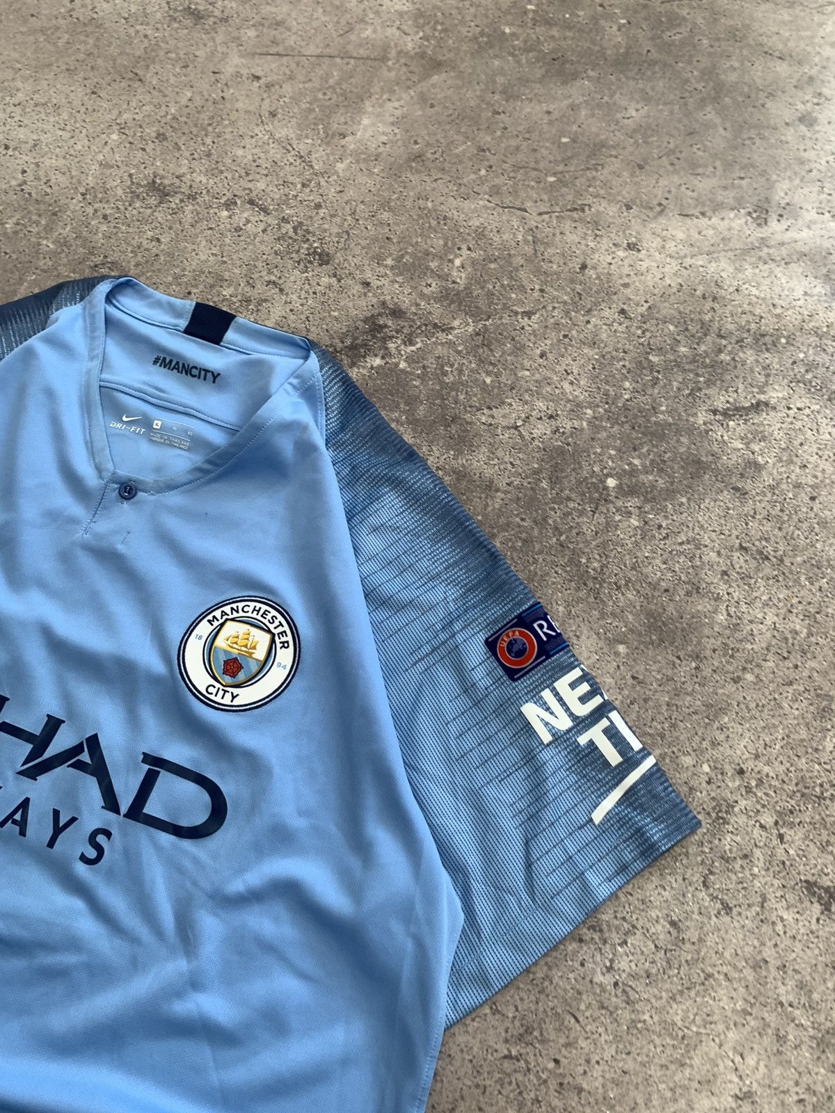 Nike × Vintage Vintage Nike Manchester City Kun Aguero 2018 blockcore Size US XL / EU 56 / 4 - 8 Thumbnail