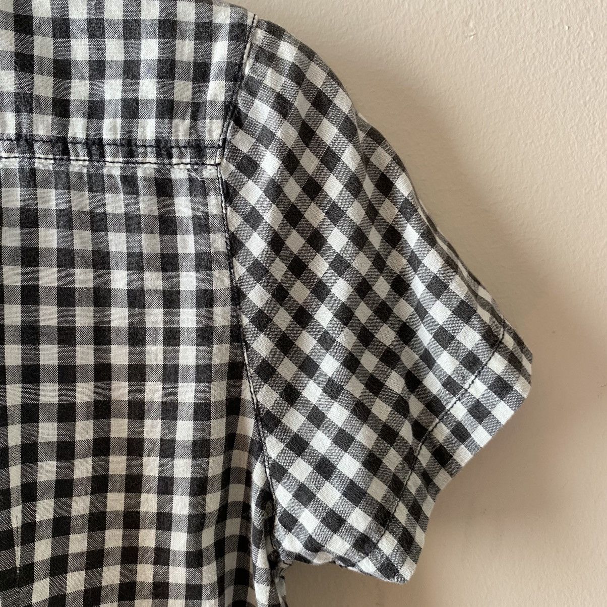 Japanese Brand ALGONQUINS Y2K Punk Black White Gingham Short Sleeve Shirt Size S / US 4 / IT 40 - 25 Thumbnail