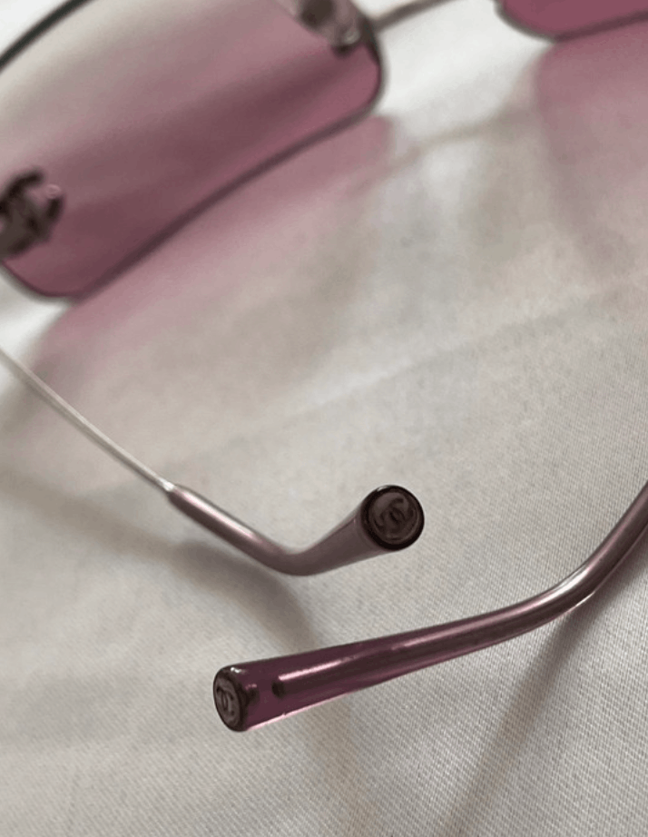 Chanel Chanel Sunglasses 4017 D CC Rhinestone Logo Rimless Size ONE SIZE - 6 Thumbnail