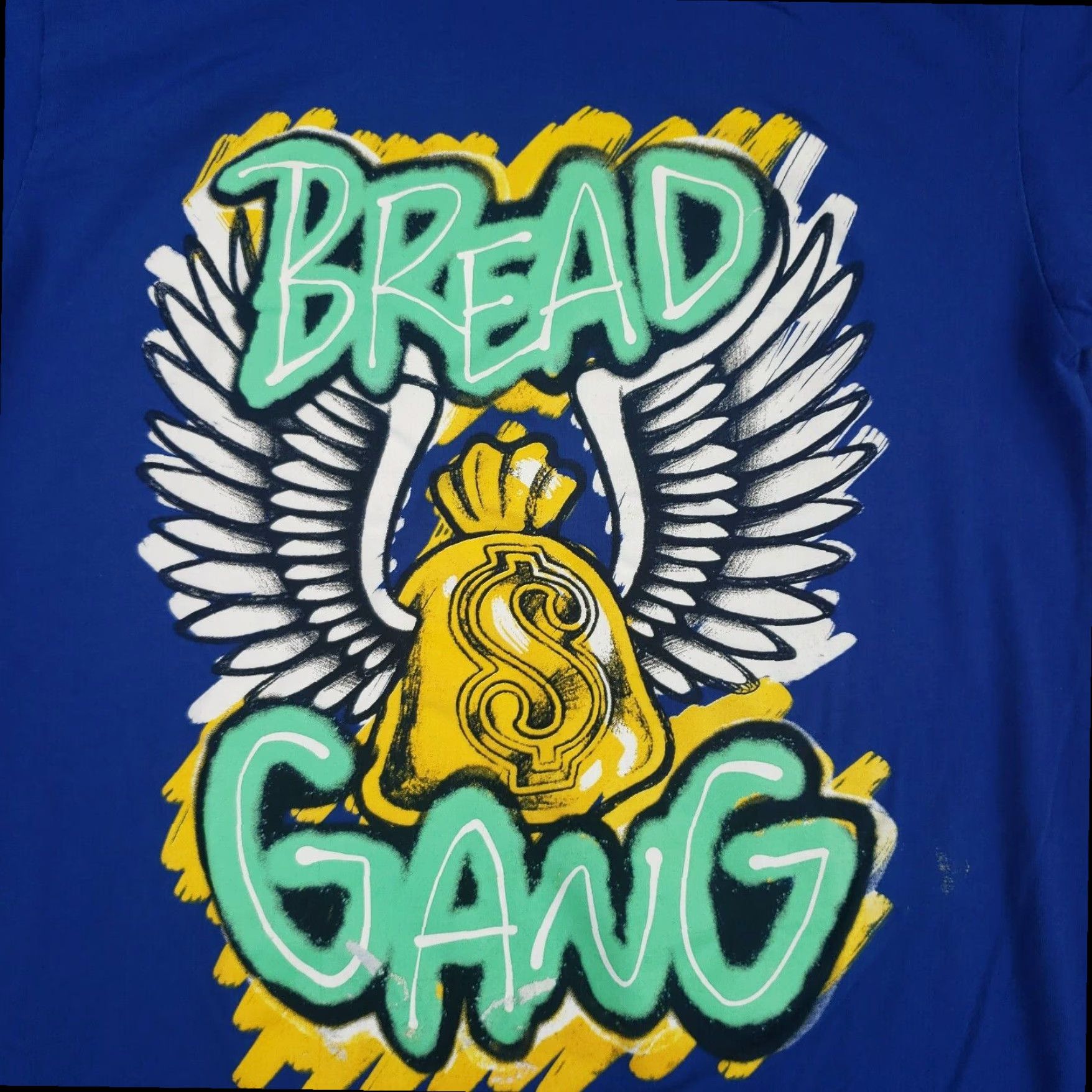 NANGA Bread Gang Mens Small Blue Money Graphic Short Sleeve Crew Neck T-Shirt Size US S / EU 44-46 / 1 - 2 Thumbnail