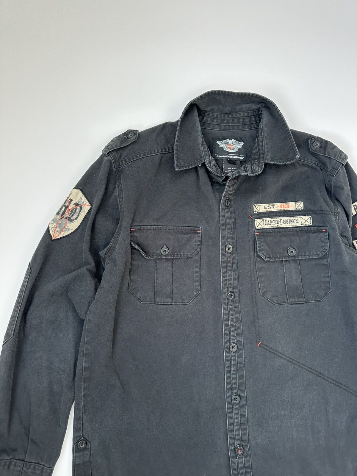 Harley Davidson Harley-Davidson Heavy Shirt Men's Embroidered Logos Size US L / EU 52-54 / 3 - 5 Thumbnail