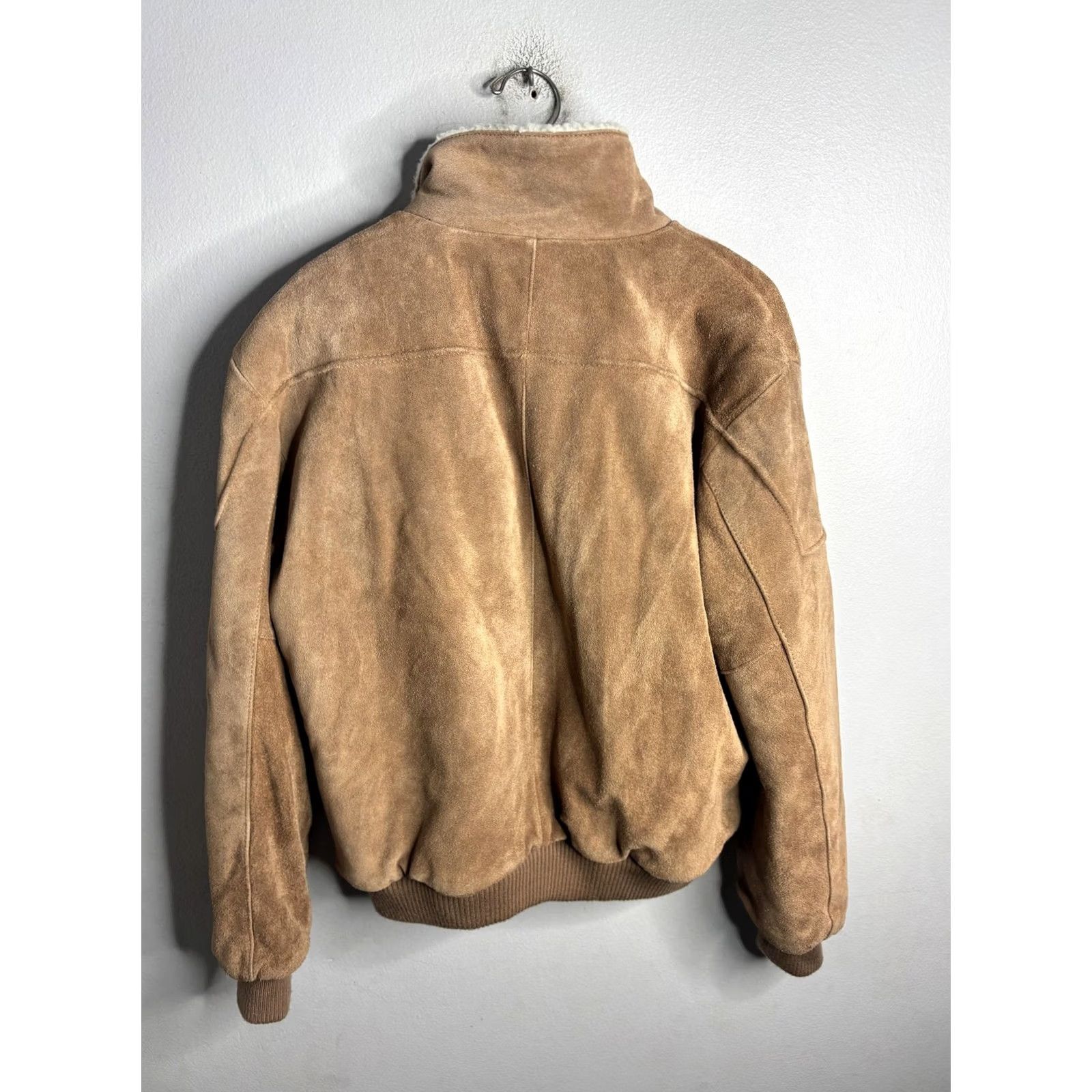 Vintage The Fox Collection Jacket Mens Small Brown Suede Sherpa Lined Bomber Zip Size US S / EU 44-46 / 1 - 5 Thumbnail