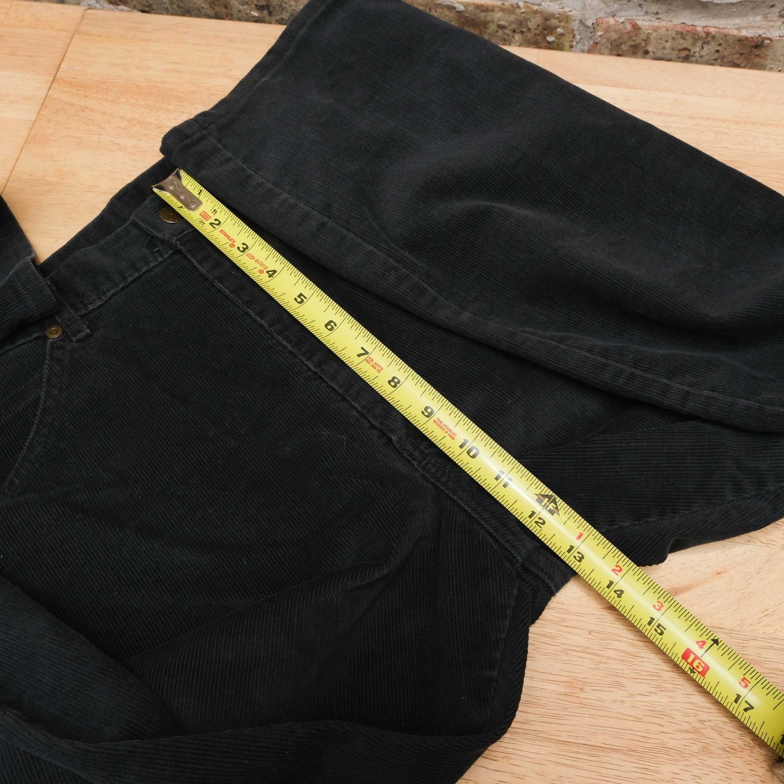 Lee VTG Black Made in USA Lee Corduroy Pants 36x32 (Fits 33x31) Size US 33 - 6 Thumbnail