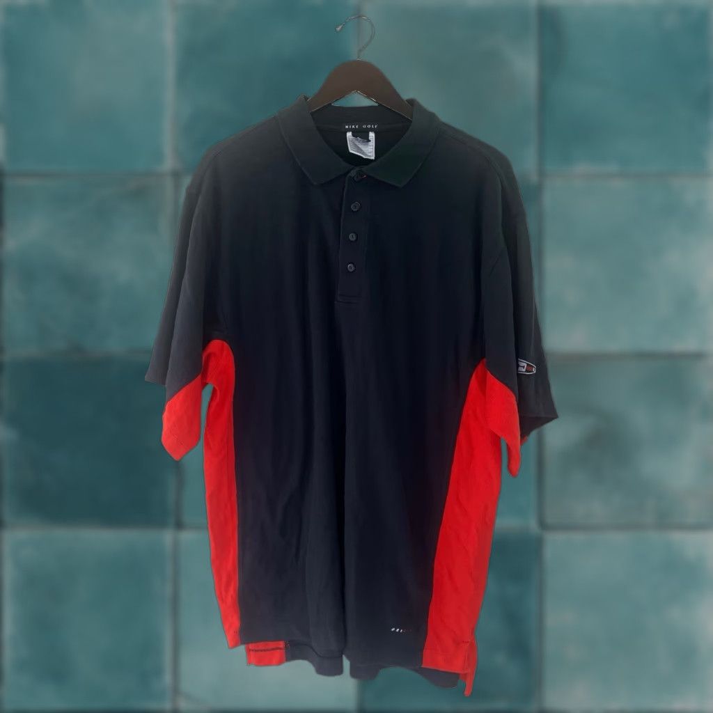 Nike VINTAGE Nike Golf Polo Shirt Mens L 90s GUC swoosh 18 BRED tiger woods Black Polo Mens L 90s Golf Nike Golf 90s Mens Han? Size US L / EU 52-54 / 3 - 1 Thumbnail