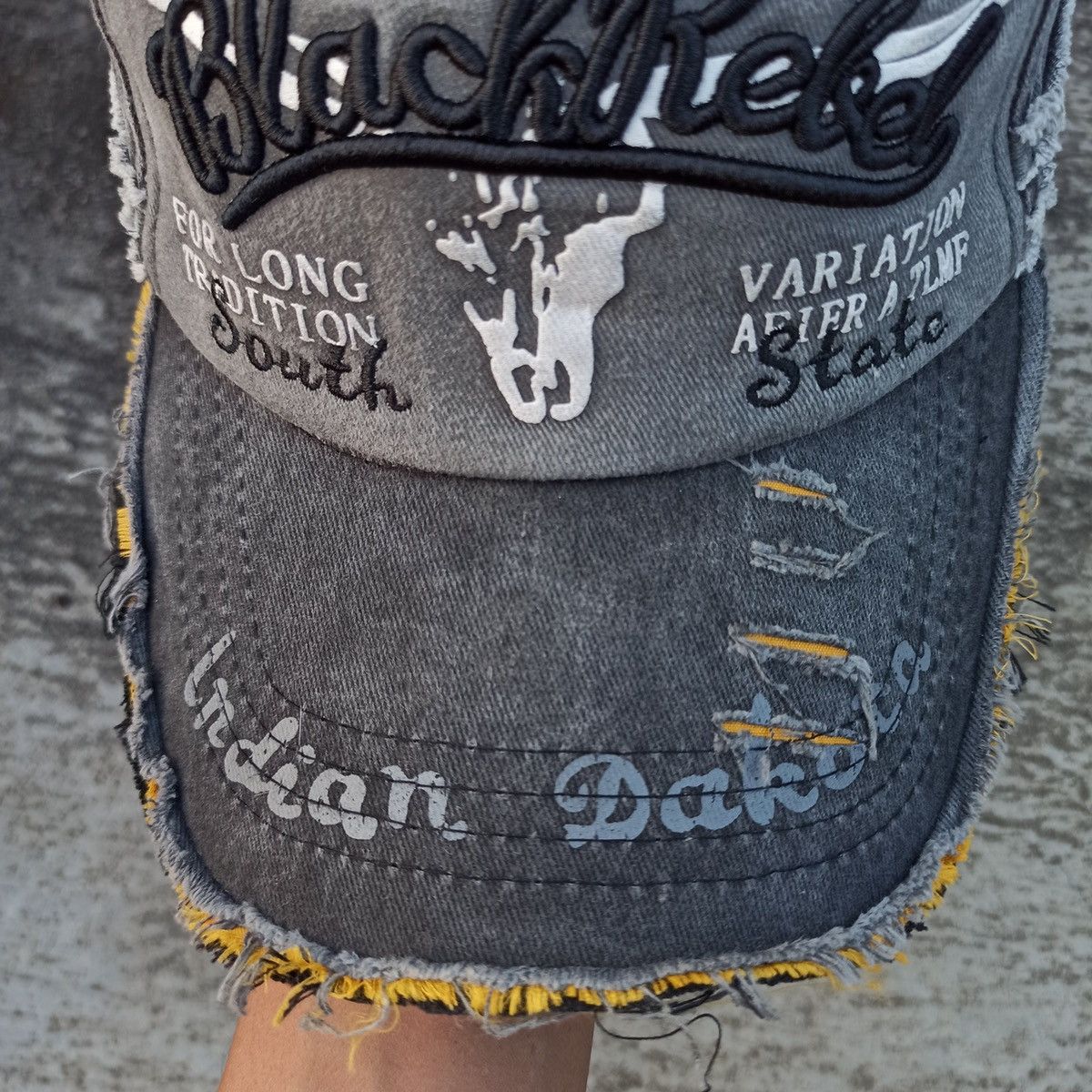 14th Addiction × Cowboy Equipment SICK,, wash distressed, black rabel hat Size ONE SIZE - 12 Thumbnail
